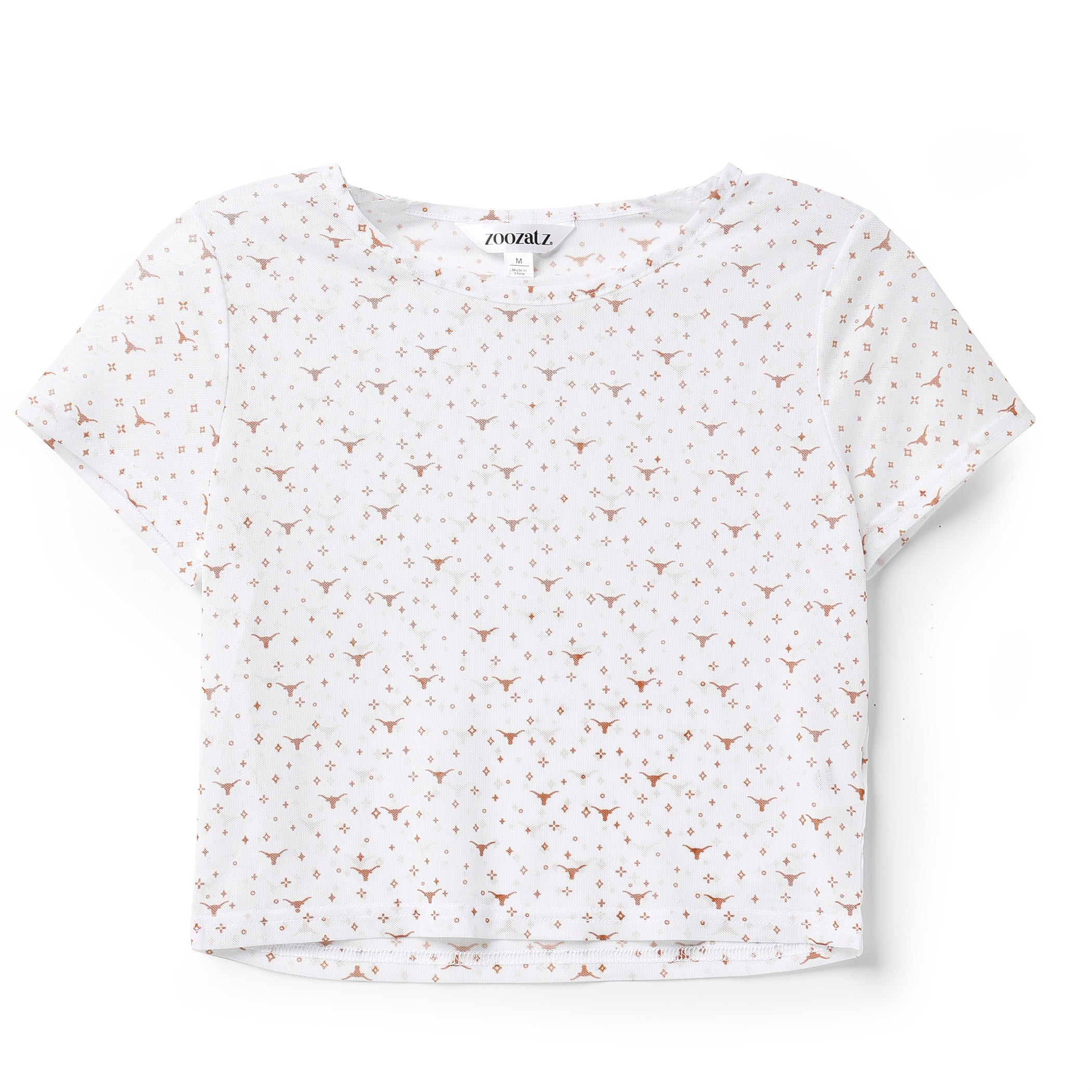 ZooZatZ Texas Longhorns Sparkle Mesh Baby Tee