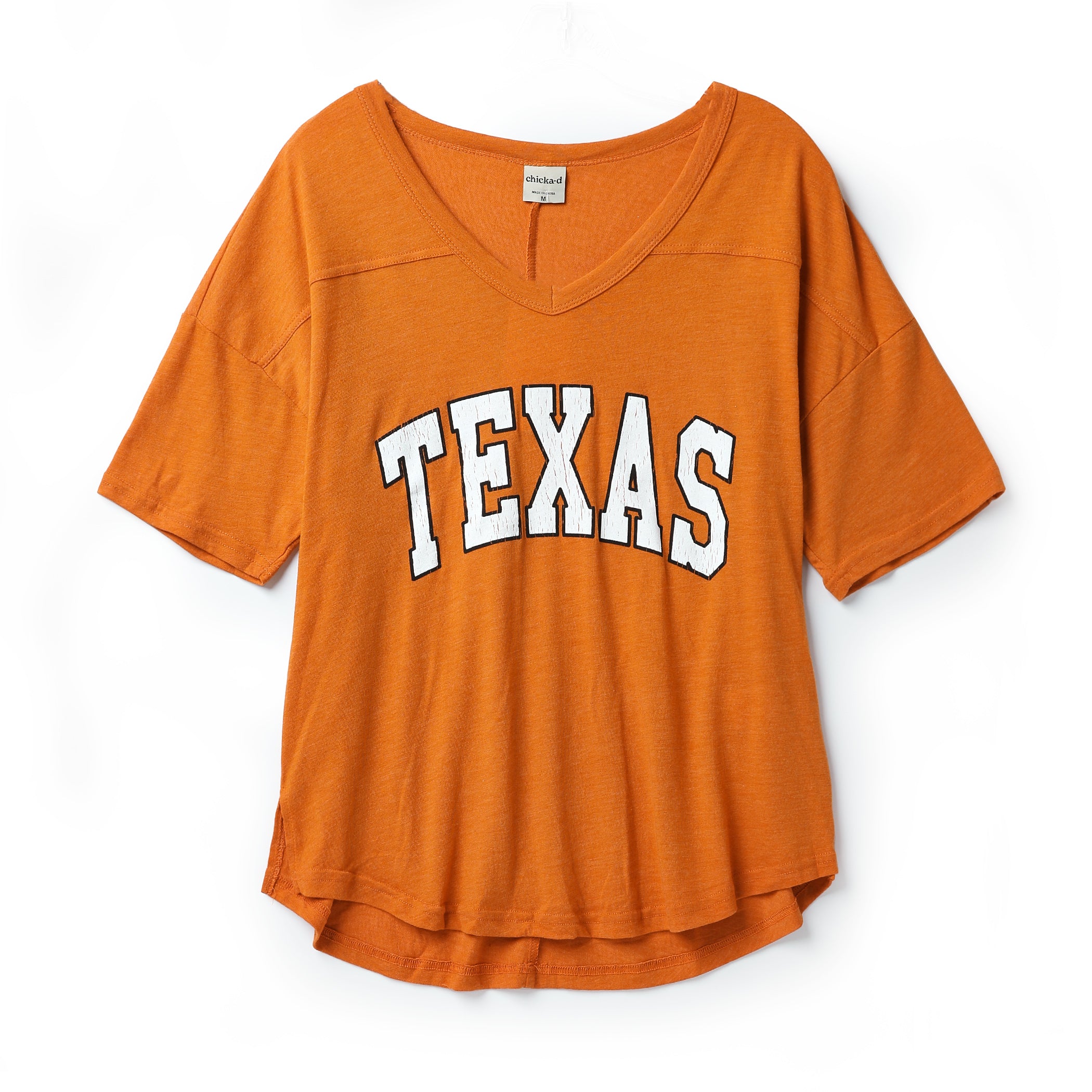 Chicka-D Texas Longhorns Distressed Arch V Jersey Tee
