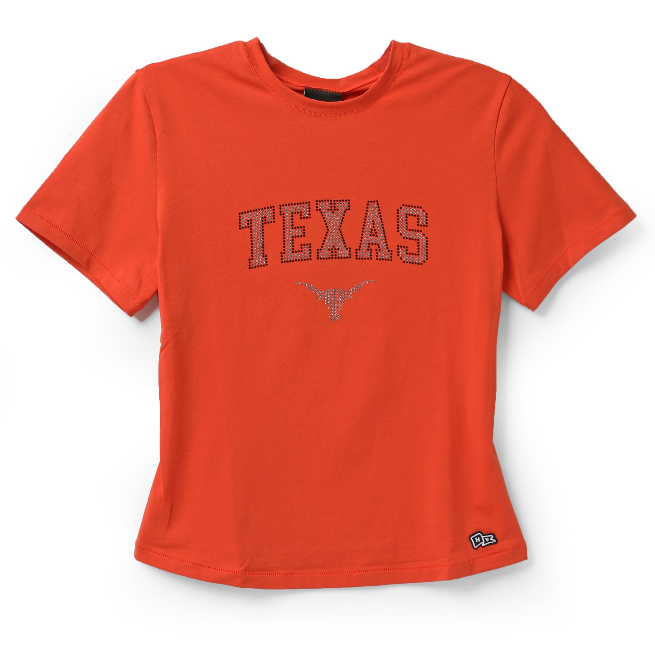 Hype and Vice Texas Longhorns Rhinestone Short Sleeve Jersey Tee