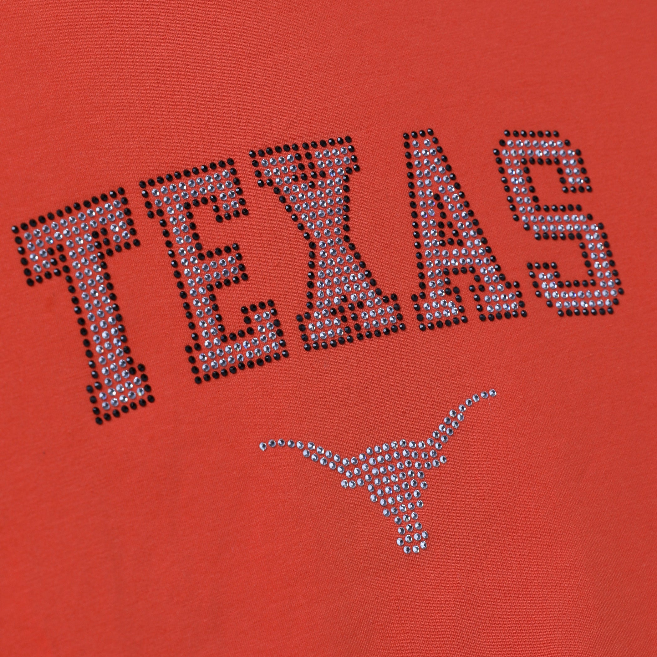 Hype and Vice Texas Longhorns Rhinestone Short Sleeve Jersey Tee