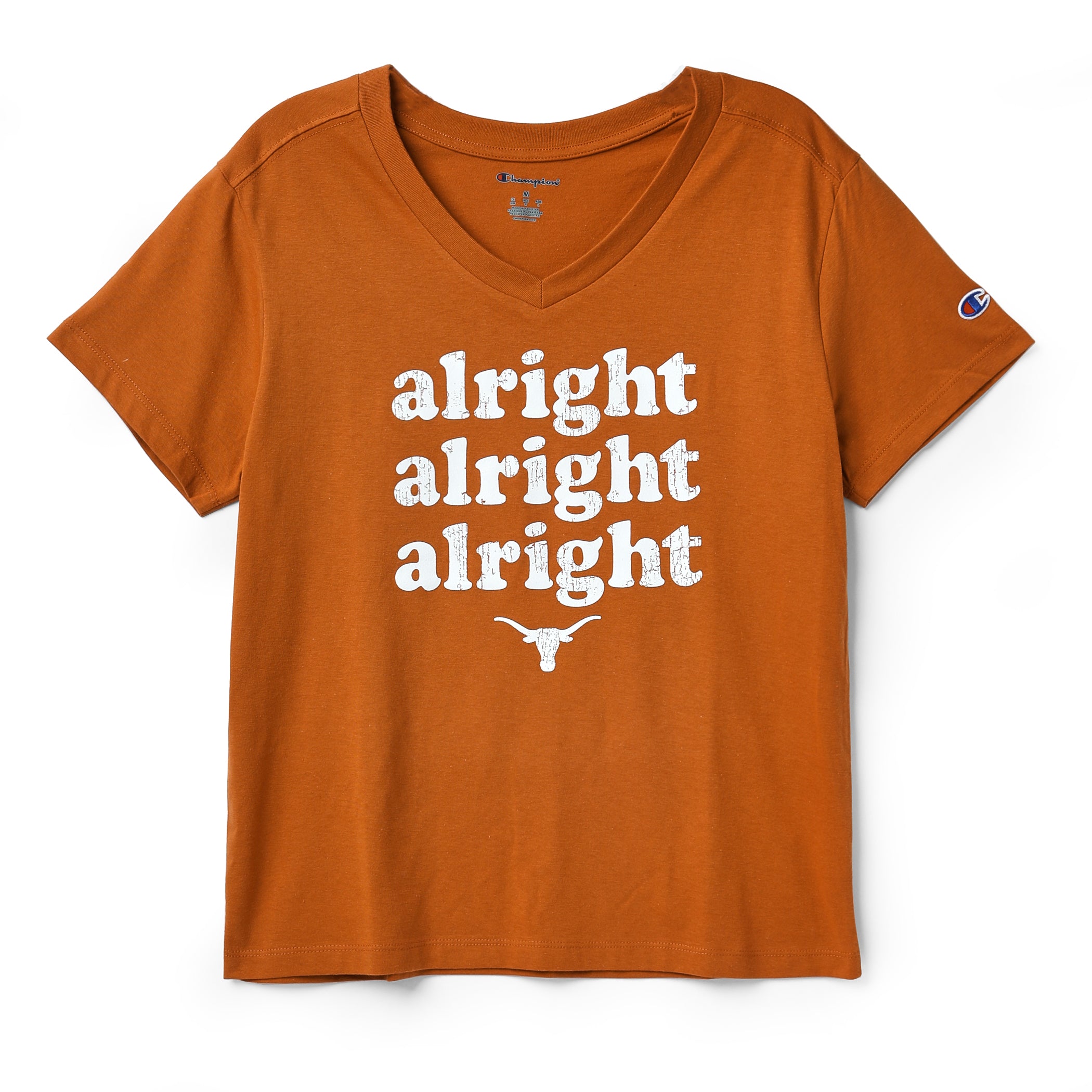 Champion Texas Longhorns Alright x3 Distressed V-Neck Tee
