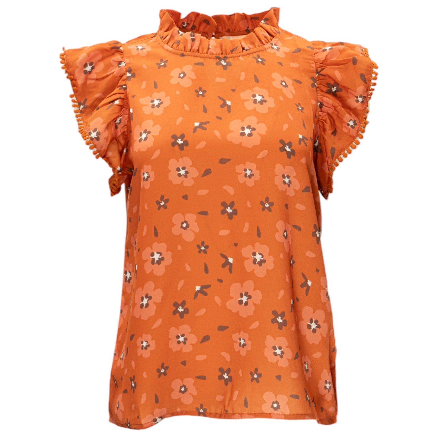 Stewart Simmons Poly Ruffle Sleeve Blouse