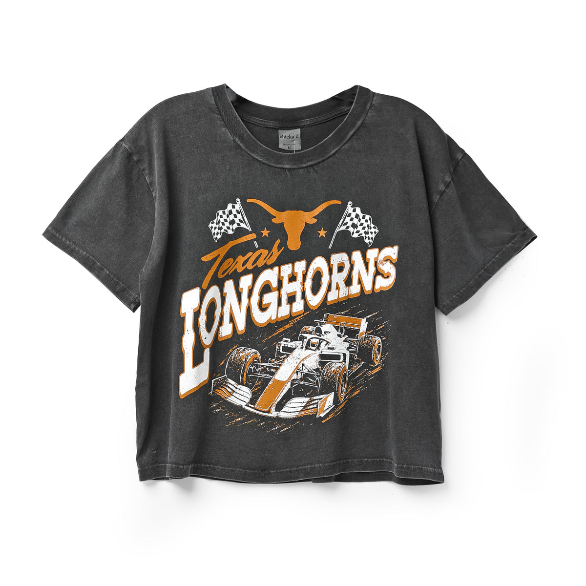 Chicka-D Texas Longhorns Racing Short N' Sweet Crop Tee