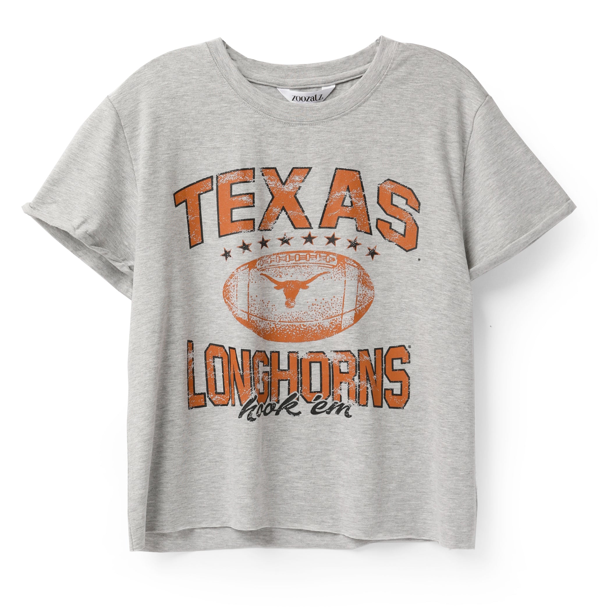 ZooZatZ Texas Longhorns Football Boxy Crop Tee