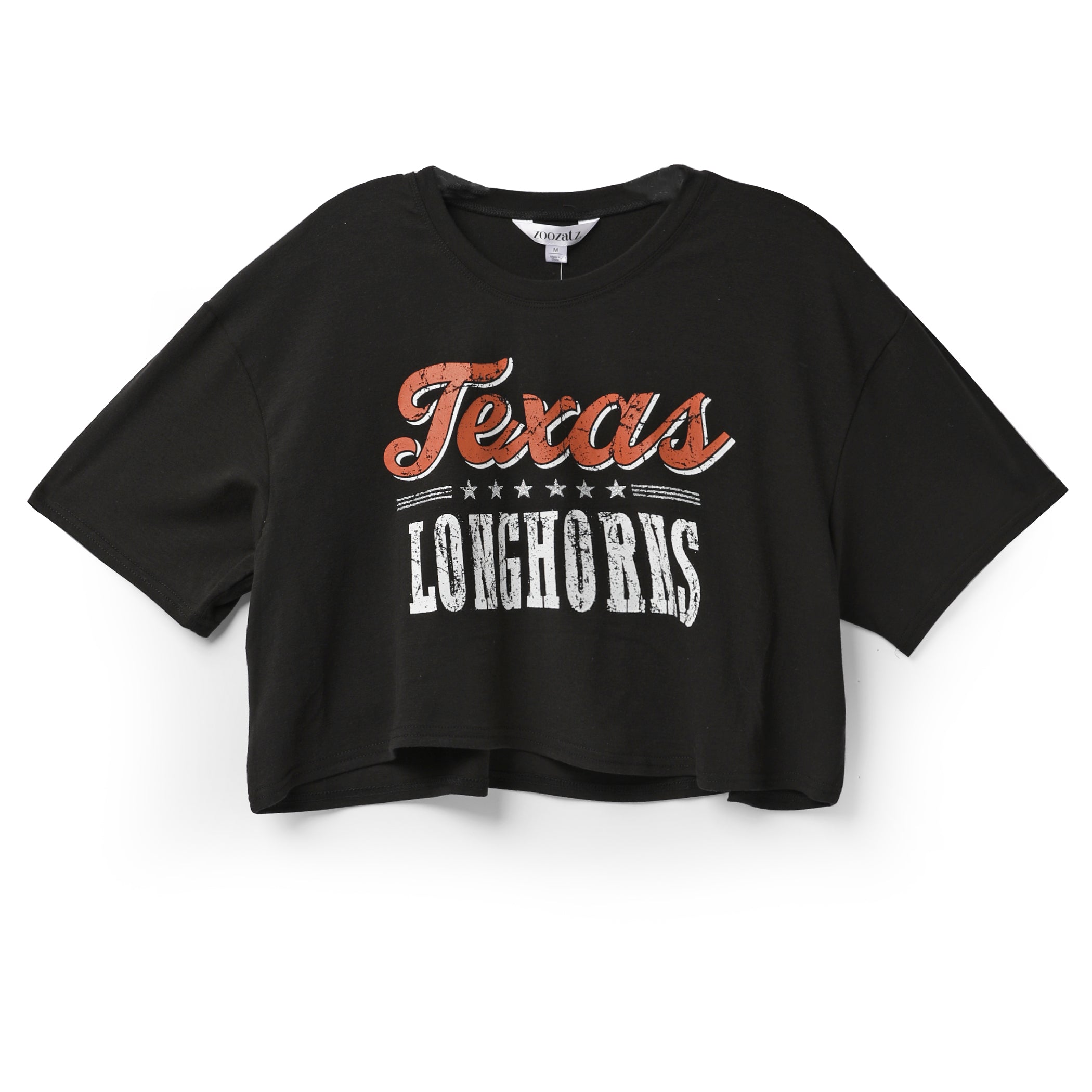 ZooZatZ Texas Longhorns Star Boxy Crop Tee