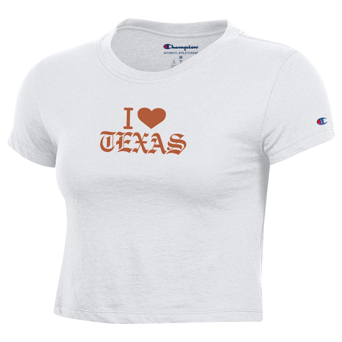 Champion "I Heart Texas" Old English Script Baby Tee