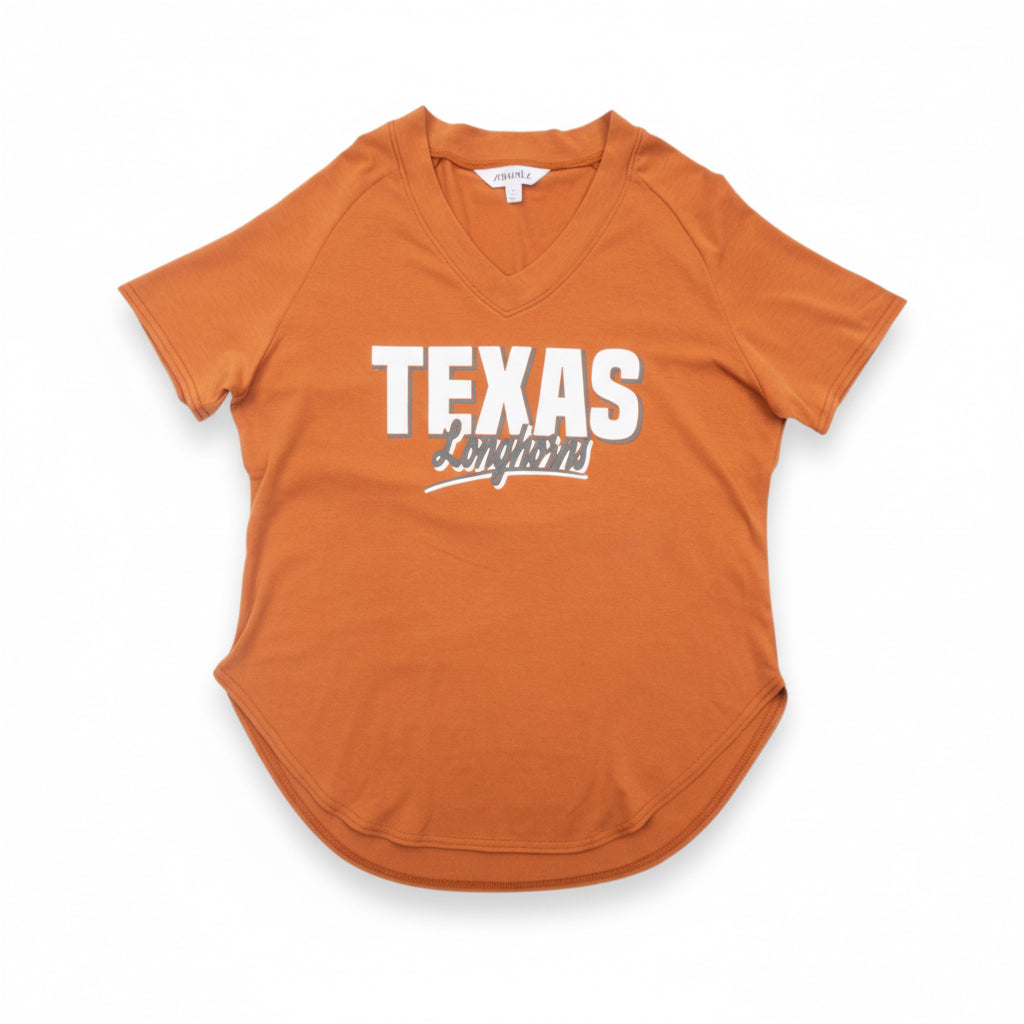 ZooZatZ Texas Longhorns Donna Tee Burnt Orange