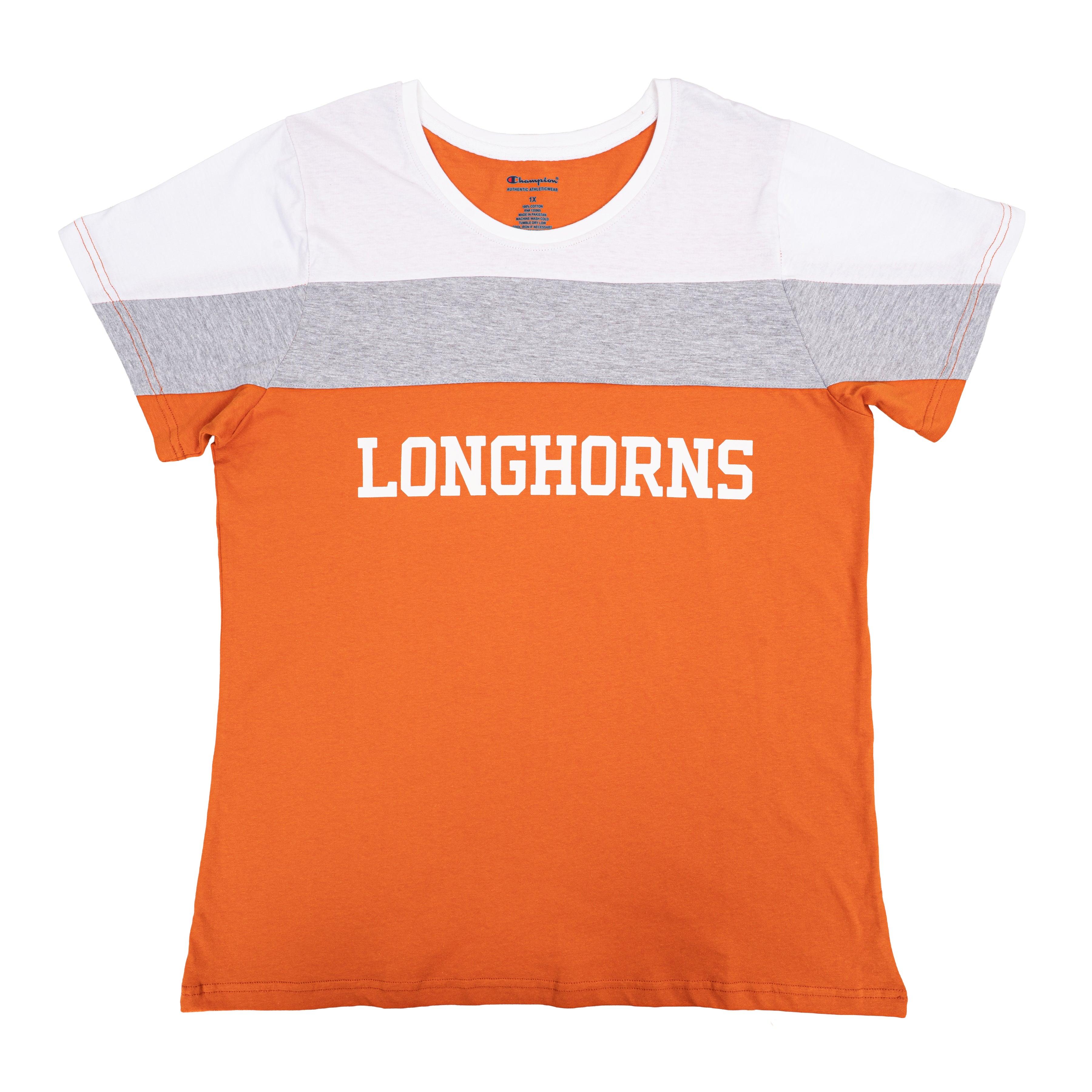 Texas Longhorns Striped Extended Tee