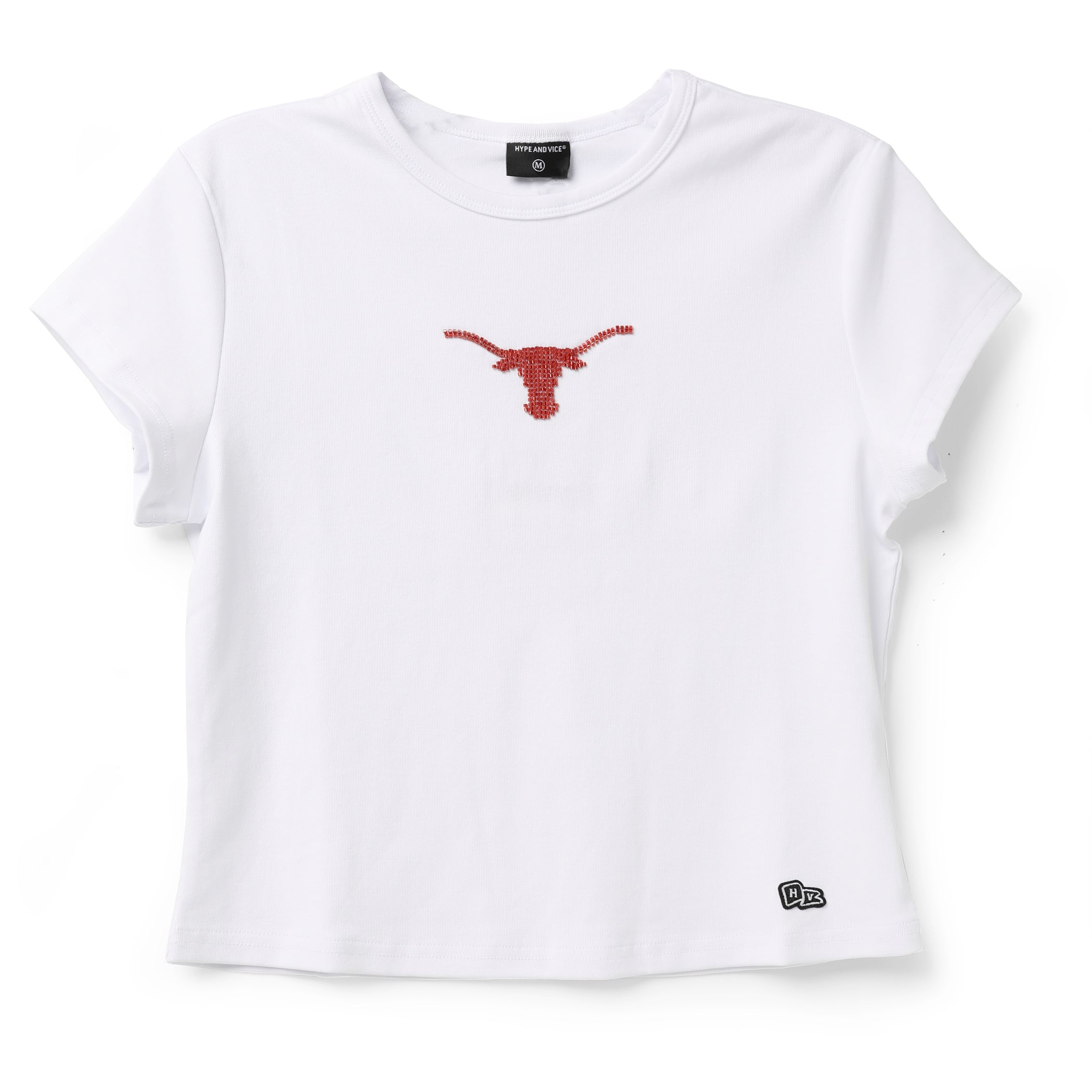 Hype And Vice Texas Longhorns Beaded Logo Baby Tee