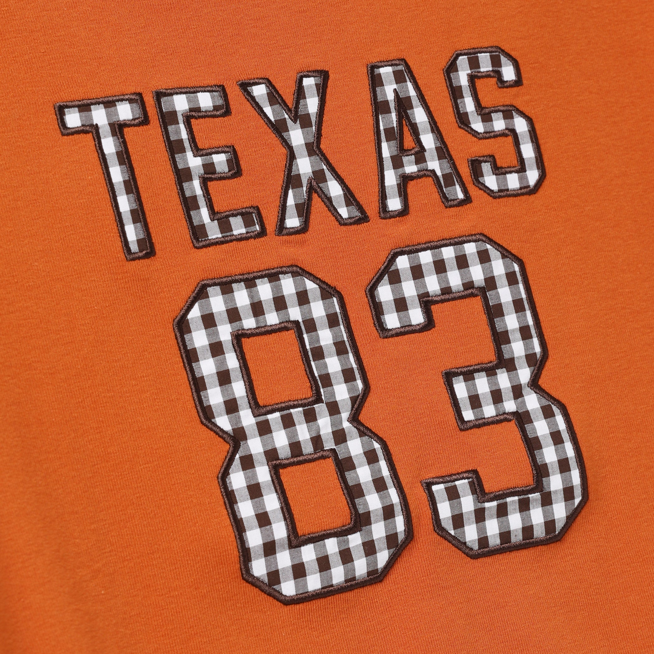 Hype and Vice Texas Longhorns Gingham Applique Baby Tee