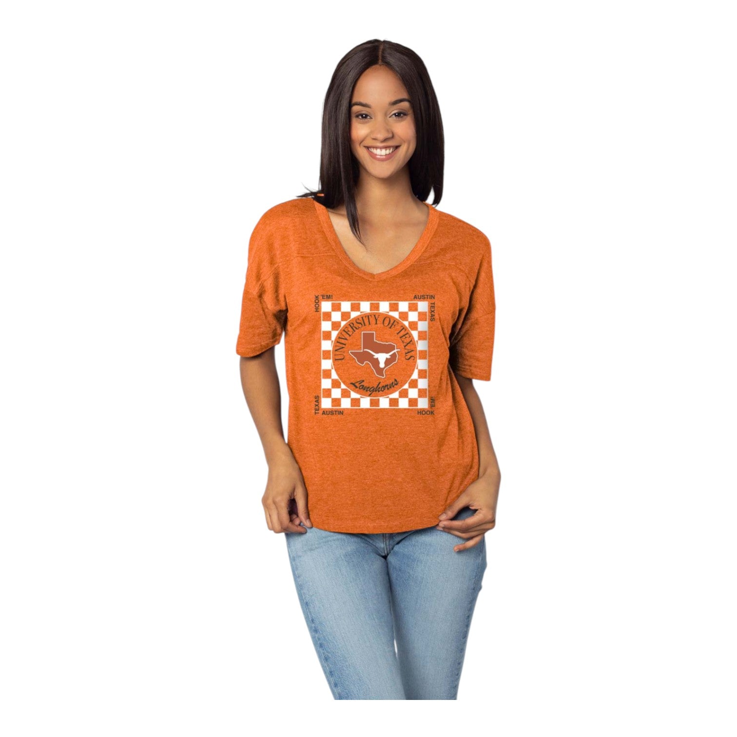 Texas Longhorns Checkered Graphic Tee