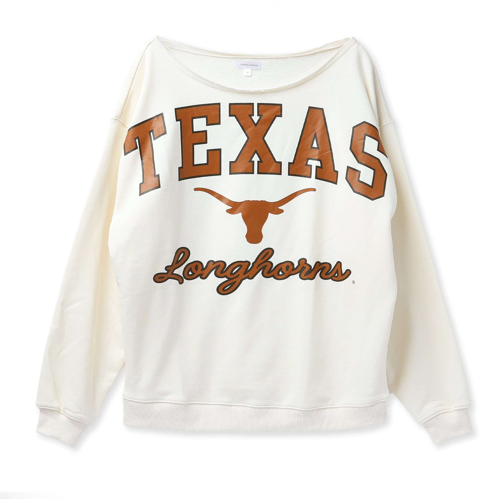 Stewart Simmons Texas Longhorns Overtime Off-Shoulder Sweatshirt