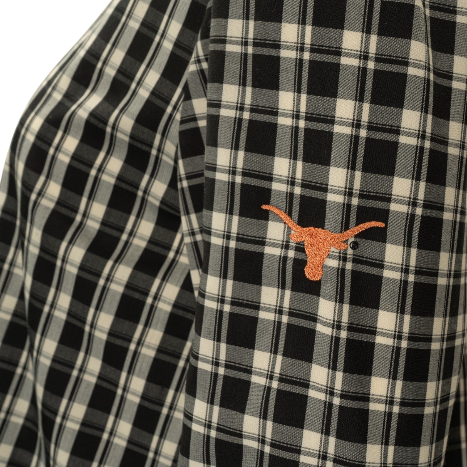 Texas Longhorns Plaid Ruched Yoke Blouse