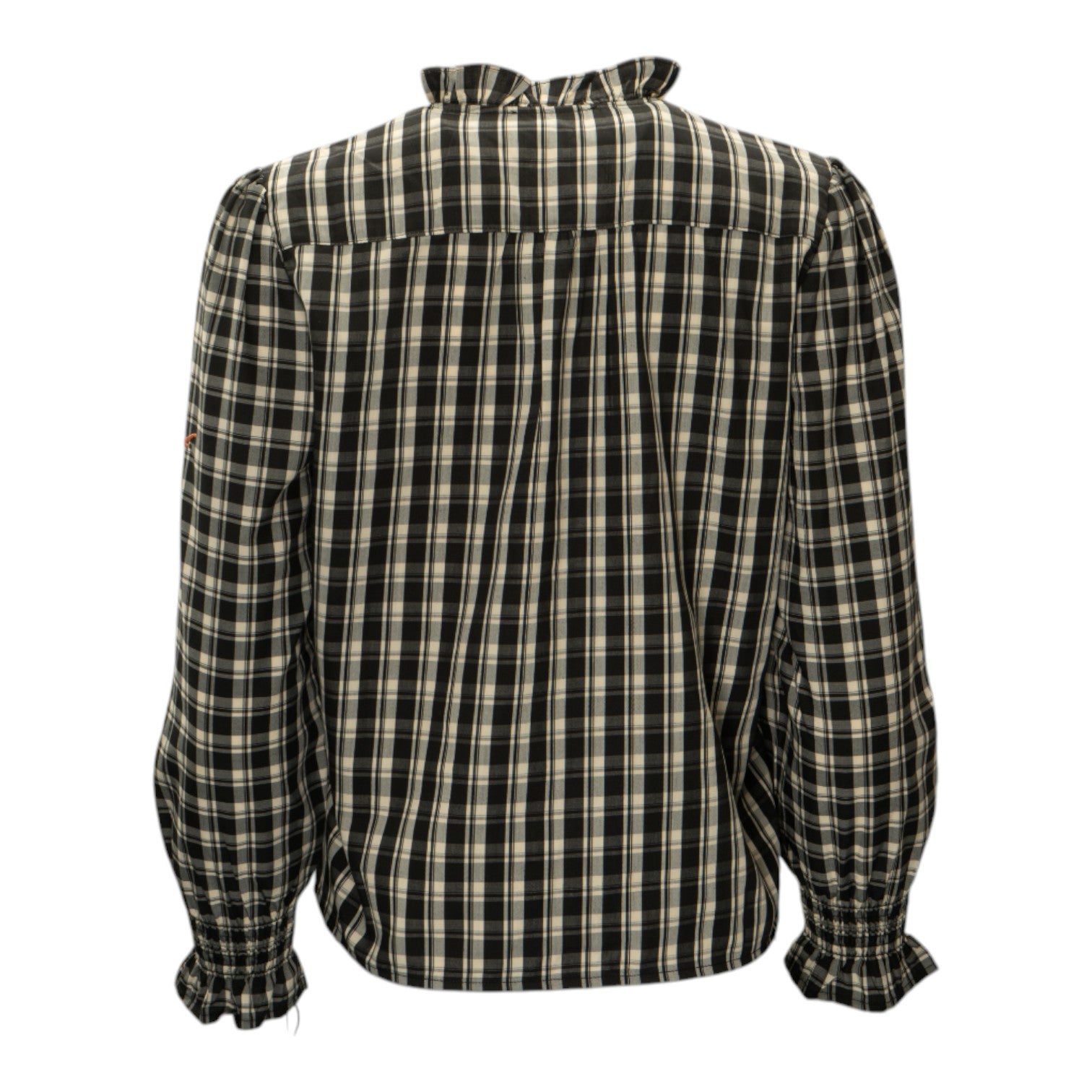 Texas Longhorns Plaid Ruched Yoke Blouse