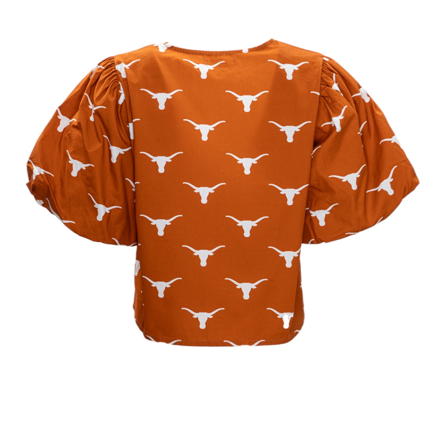 Stewart Simmons Poplin Puff Sleeve Tie Top