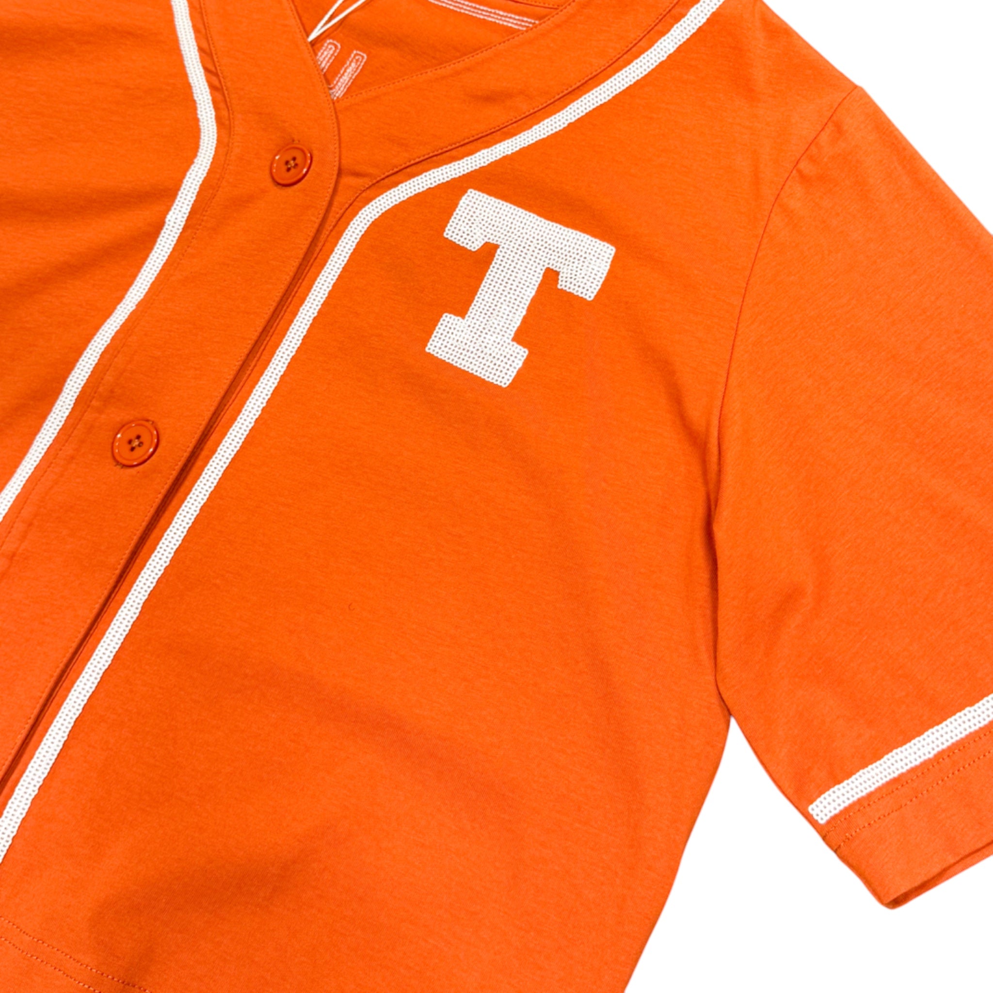 Stewart Simmons Texas Longhorns Outfield Sequin Baseball Jersey Burnt Orange