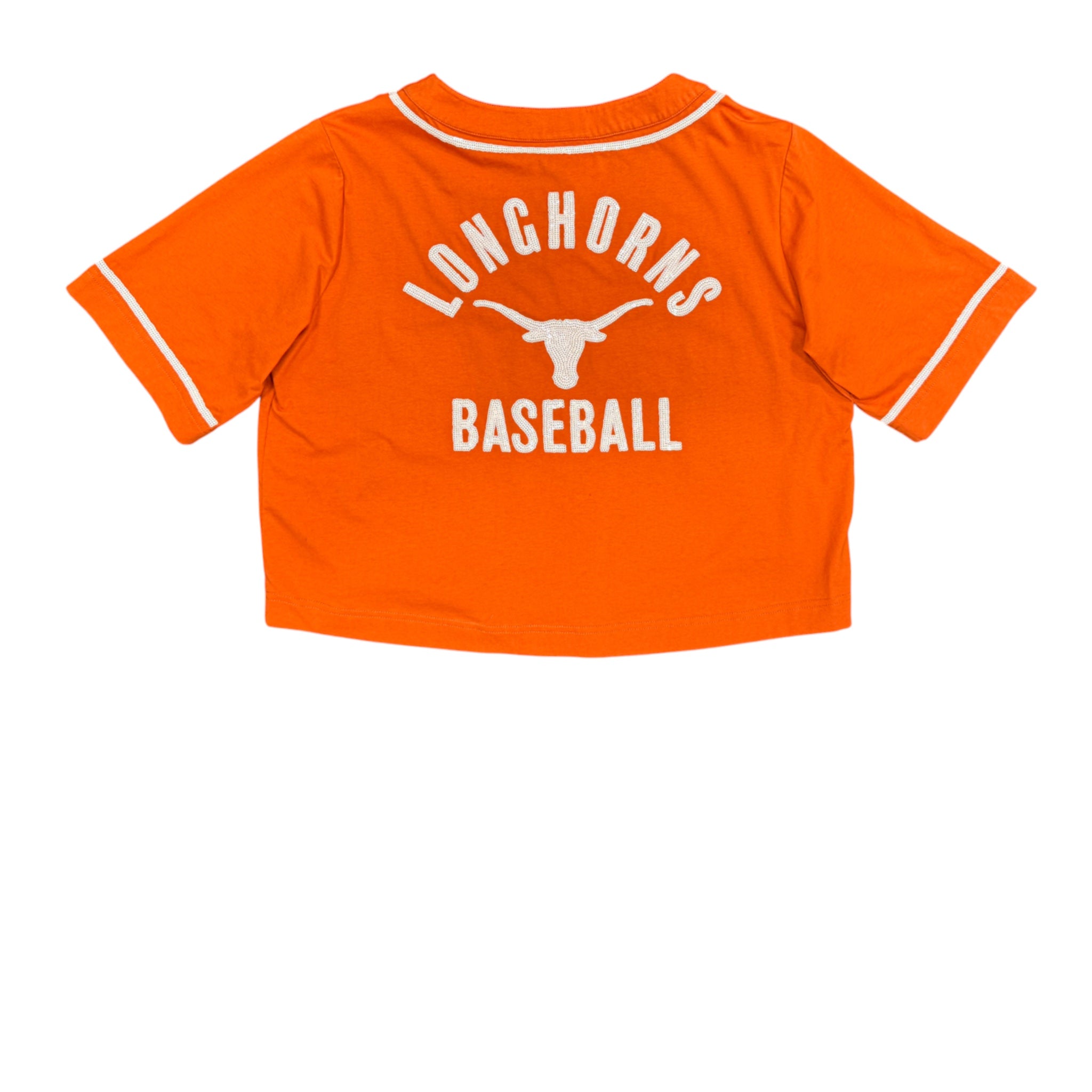 Stewart Simmons Texas Longhorns Outfield Sequin Baseball Jersey Burnt Orange