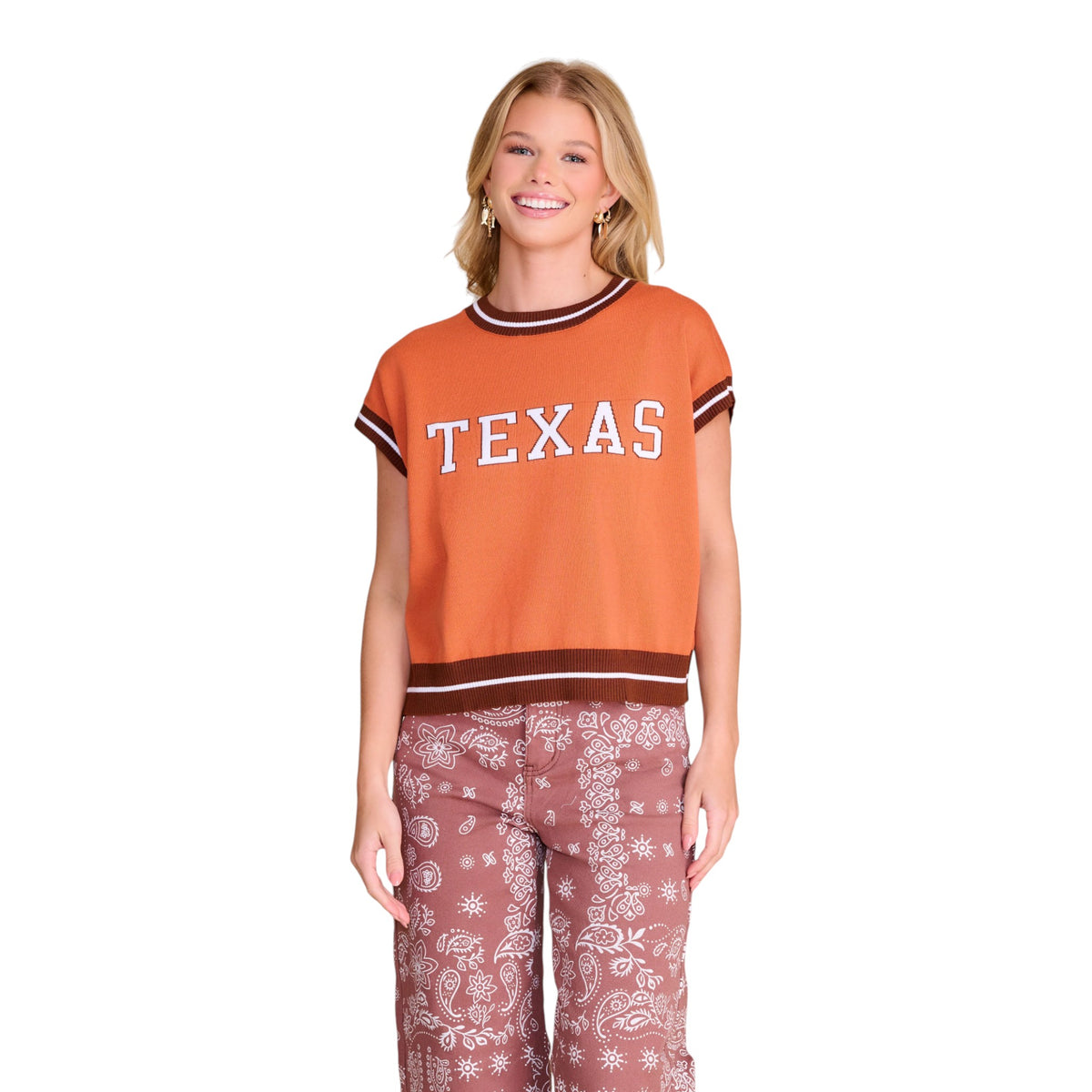 Stewart Simmons Texas Longhorns Alumna Jacquard Knit Sweater