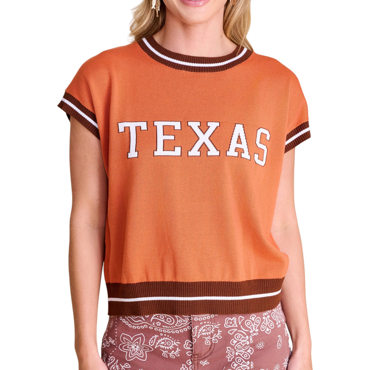 Stewart Simmons Texas Longhorns Alumna Jacquard Knit Sweater