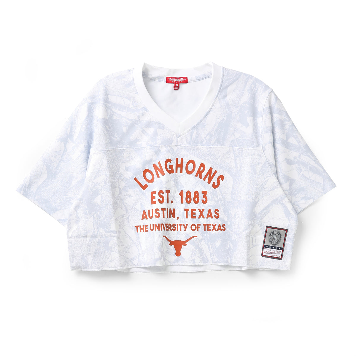 Mitchell & Ness Texas Longhorns Ghosted Camo Cropped Halftime Jersey