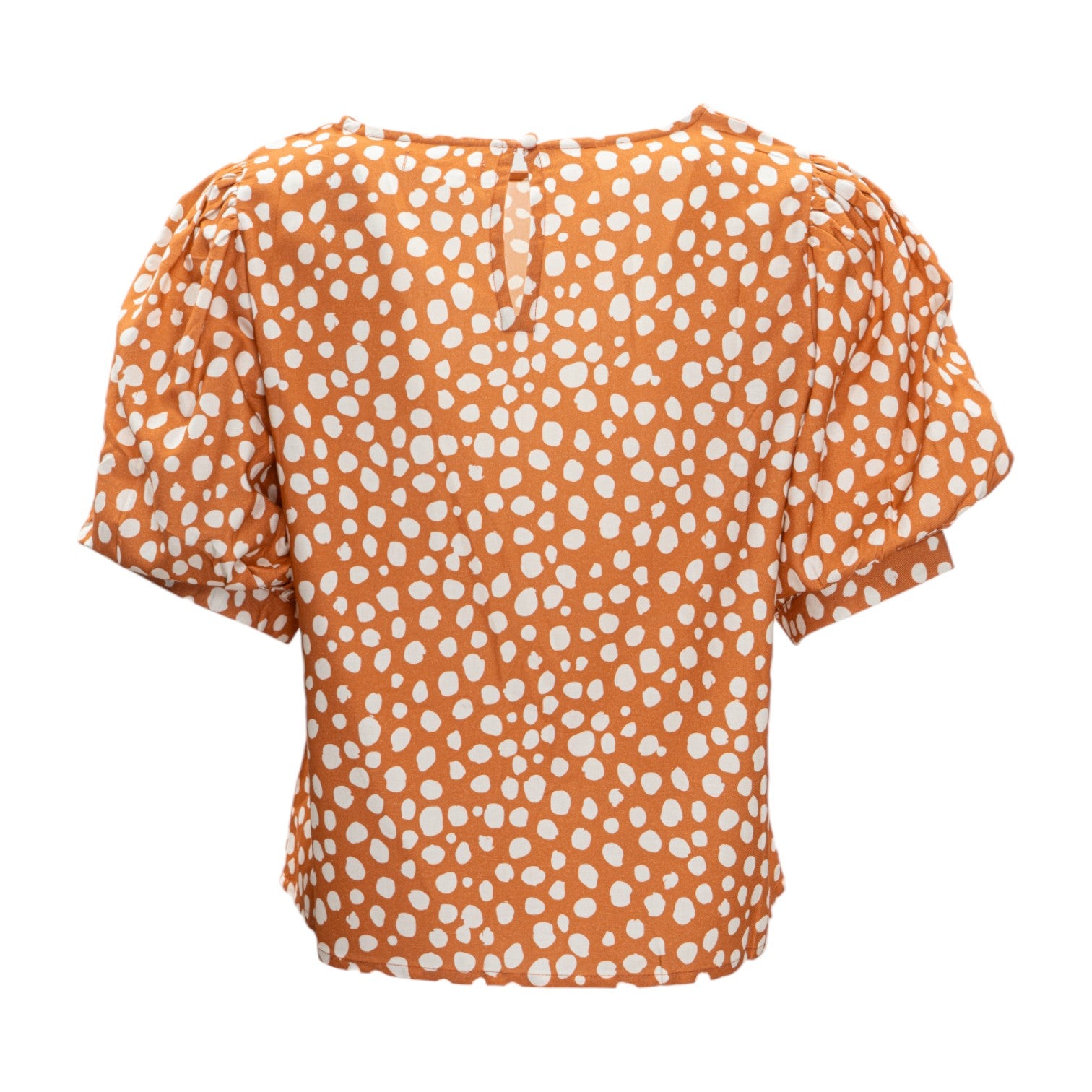 Stewart Simmons Dotted Twill Puff Sleeve Blouse