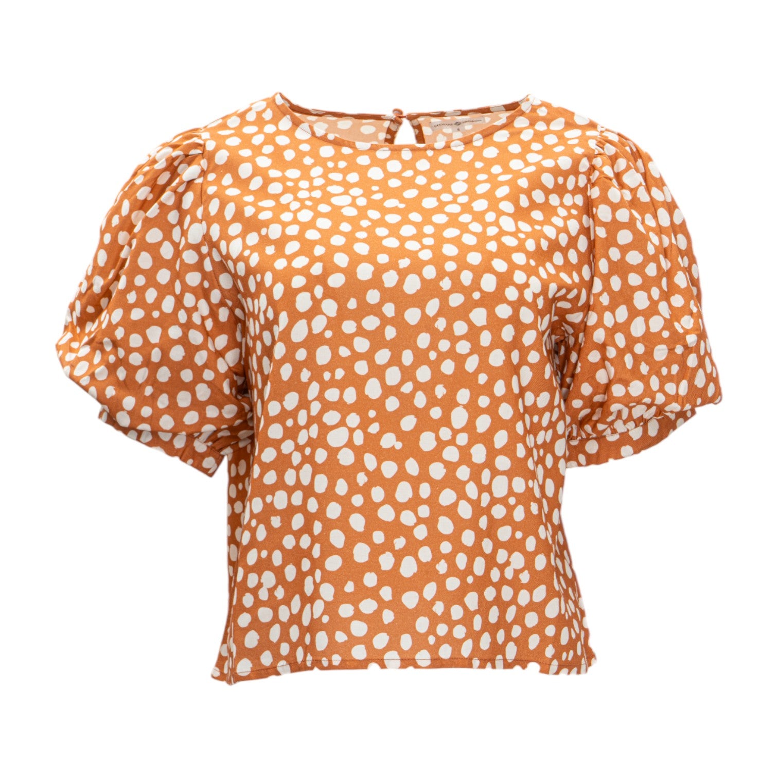 Stewart Simmons Dotted Twill Puff Sleeve Blouse