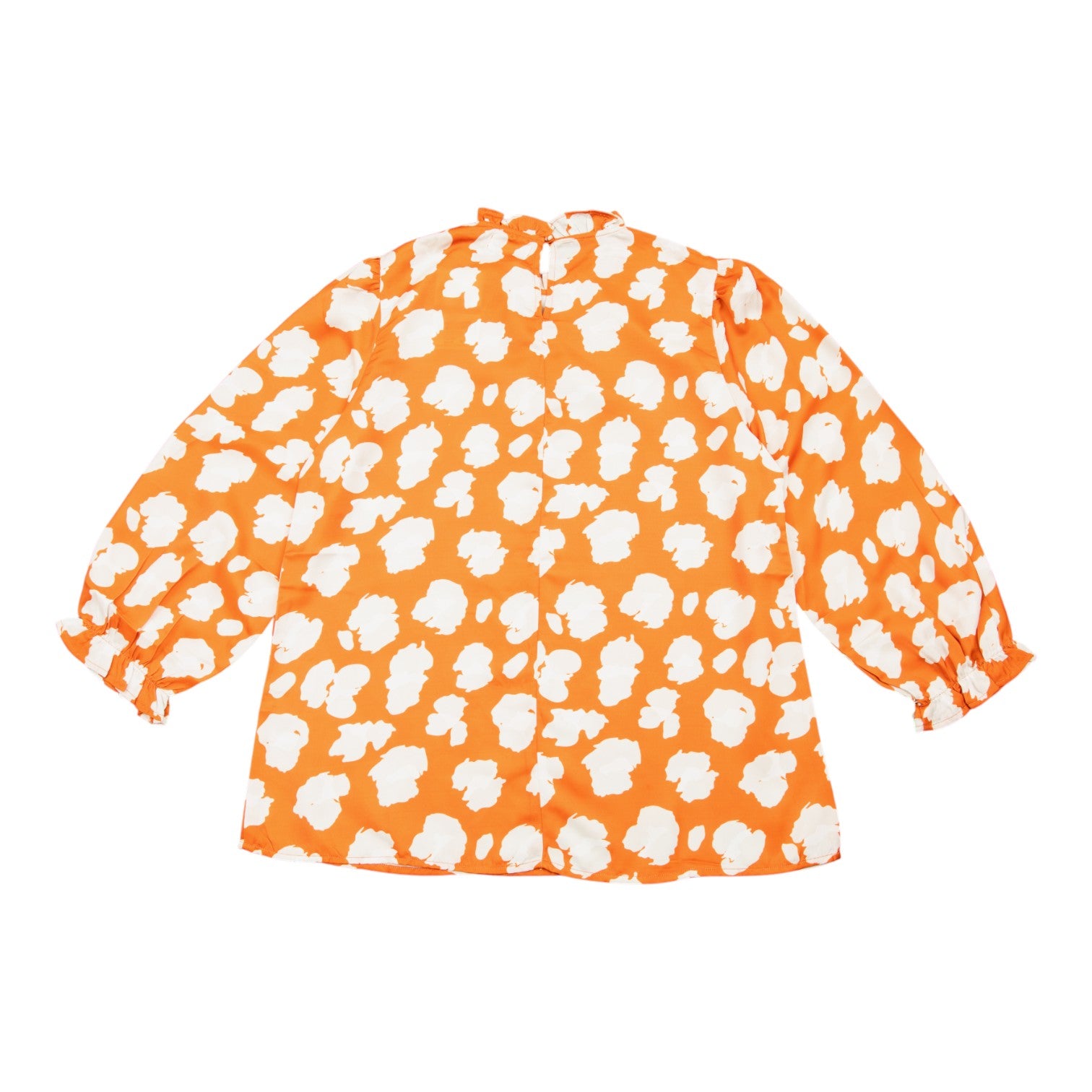 Stewart Simmons Print Poly Ruffle 3/4 Sleeve Blouse
