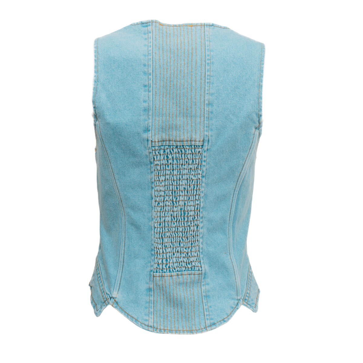 Light Wash Denim Corset Vest