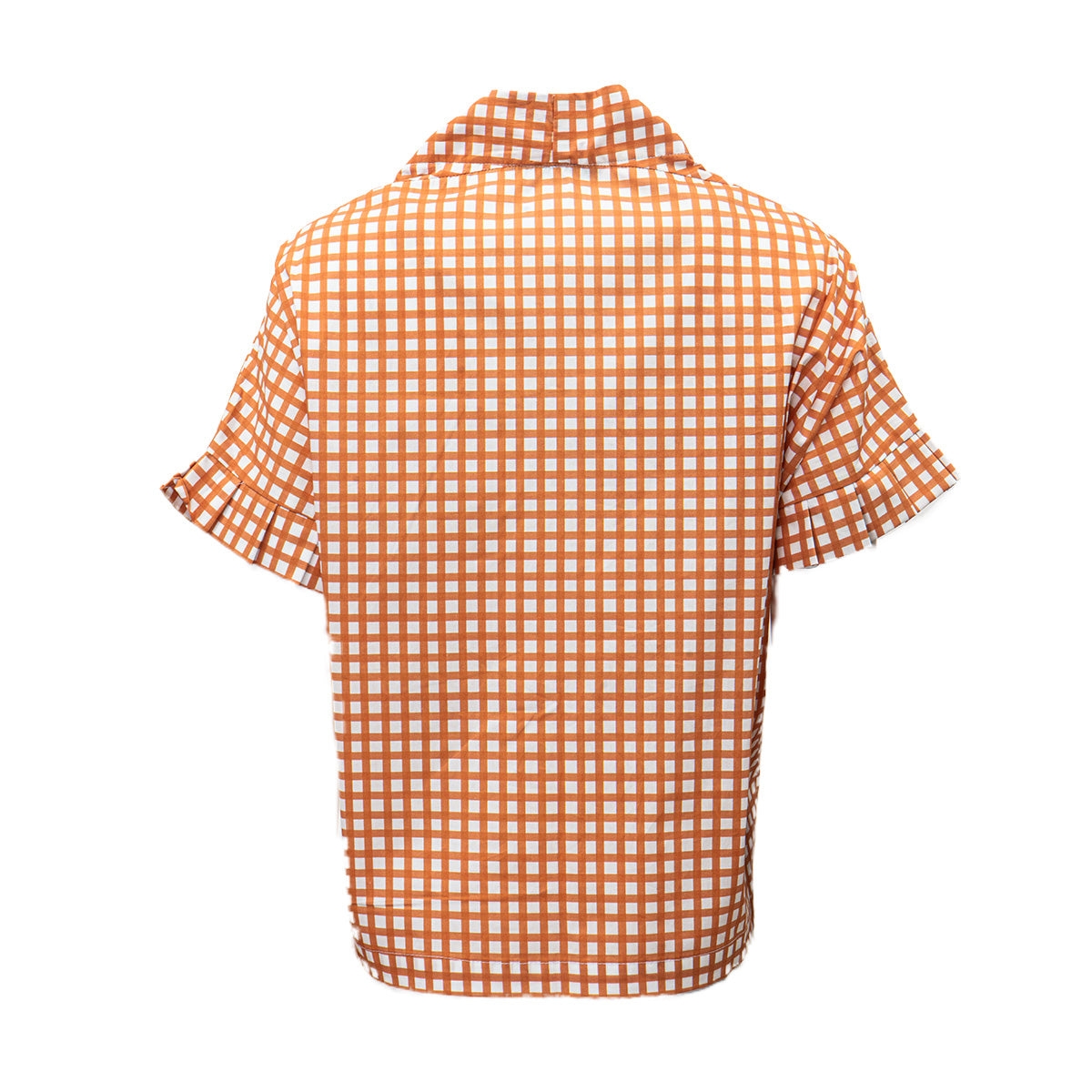 Pleated Kimono Saddle Grid Top