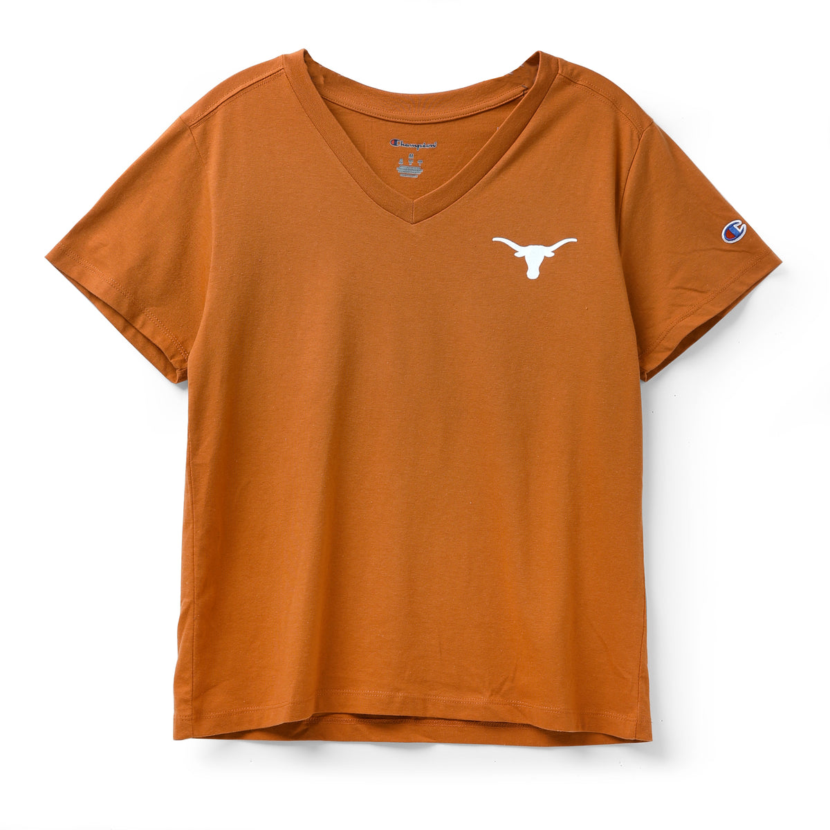 Champion Texas Longhorns Left Chest Micro Logo V-Neck Tee