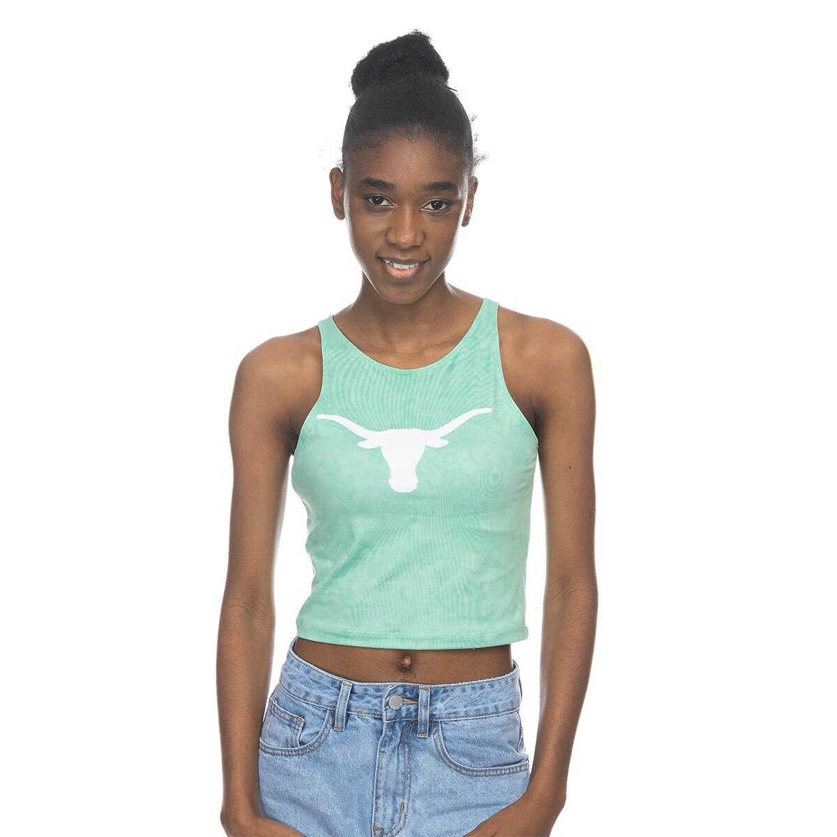 ZooZatZ Texas Longhorns First Down Crop Tank Top