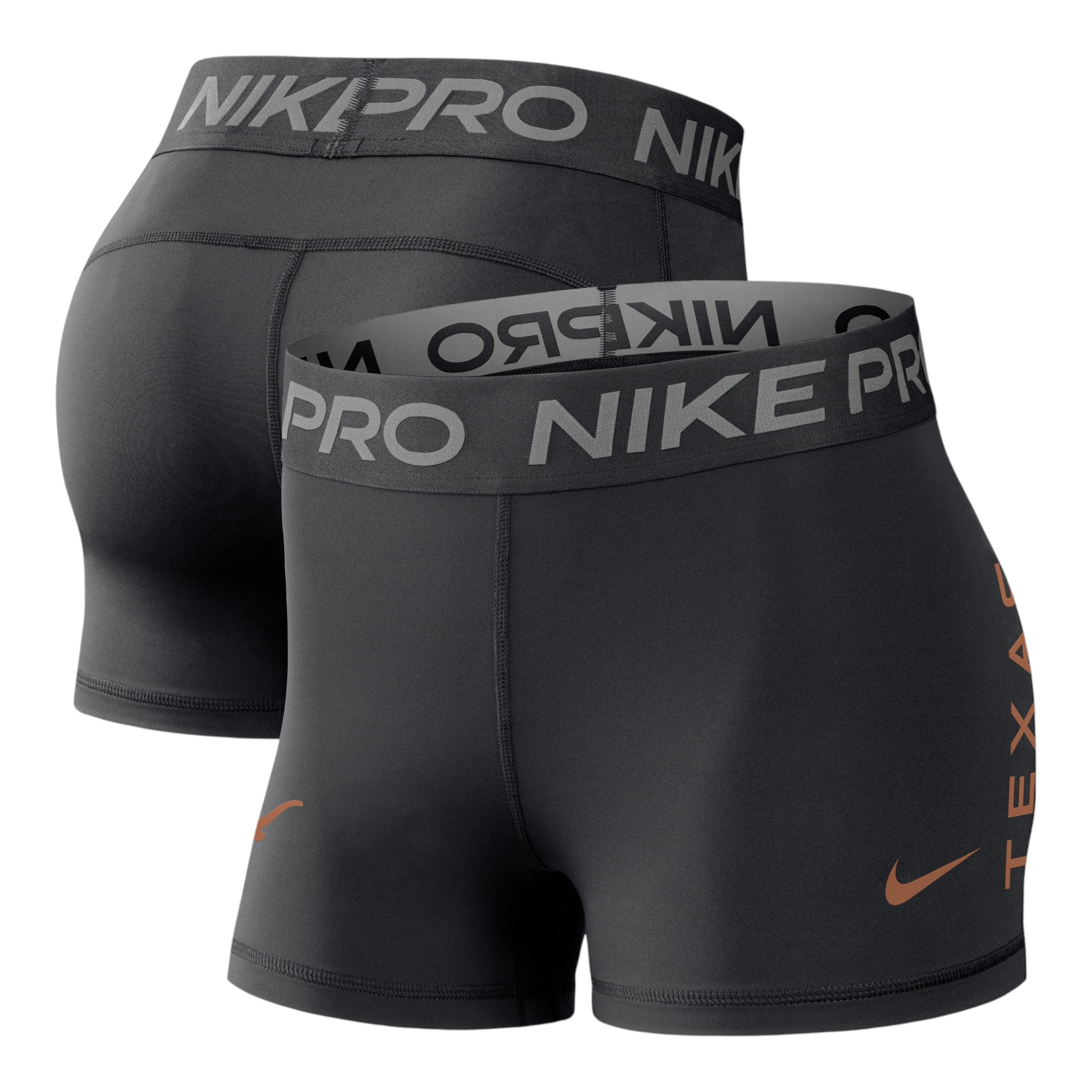 Nike Texas Longhorns Women's Pro Dri-Fit Mid Rise Short - 3in