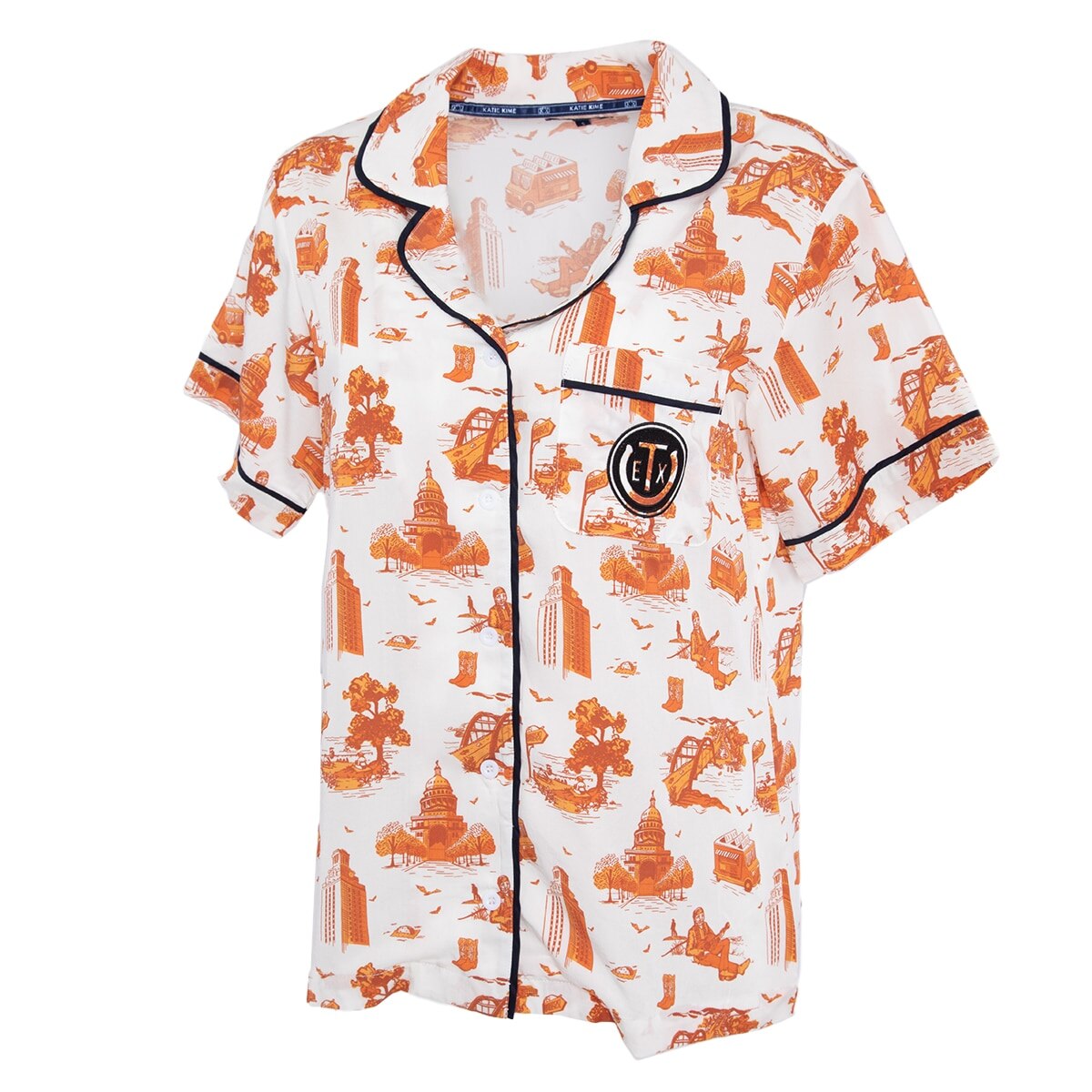 Texas Exes Katie Kime Austin Toile Pajama Set