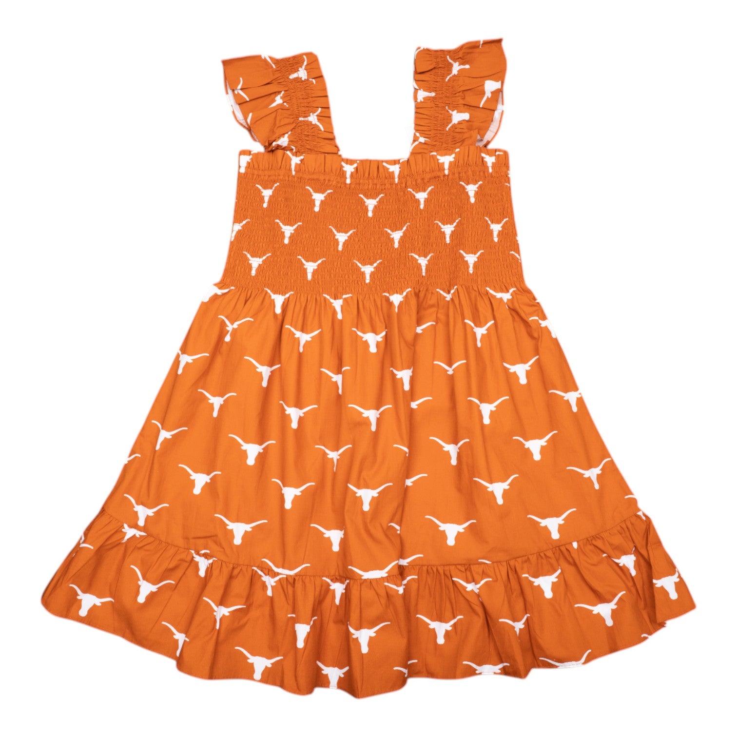 Stewart Simmons Poplin Allover Print Smocked Dress