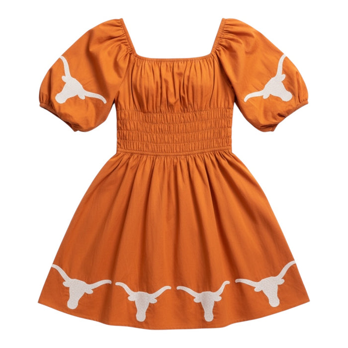 Stewart Simmons Sequin Logo Puff Sleeve Dress