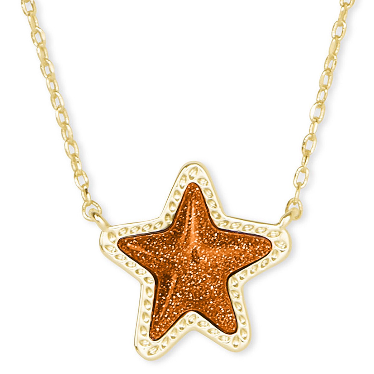 Kendra Scott Jae Star Gold Pendant Necklace in Goldstone