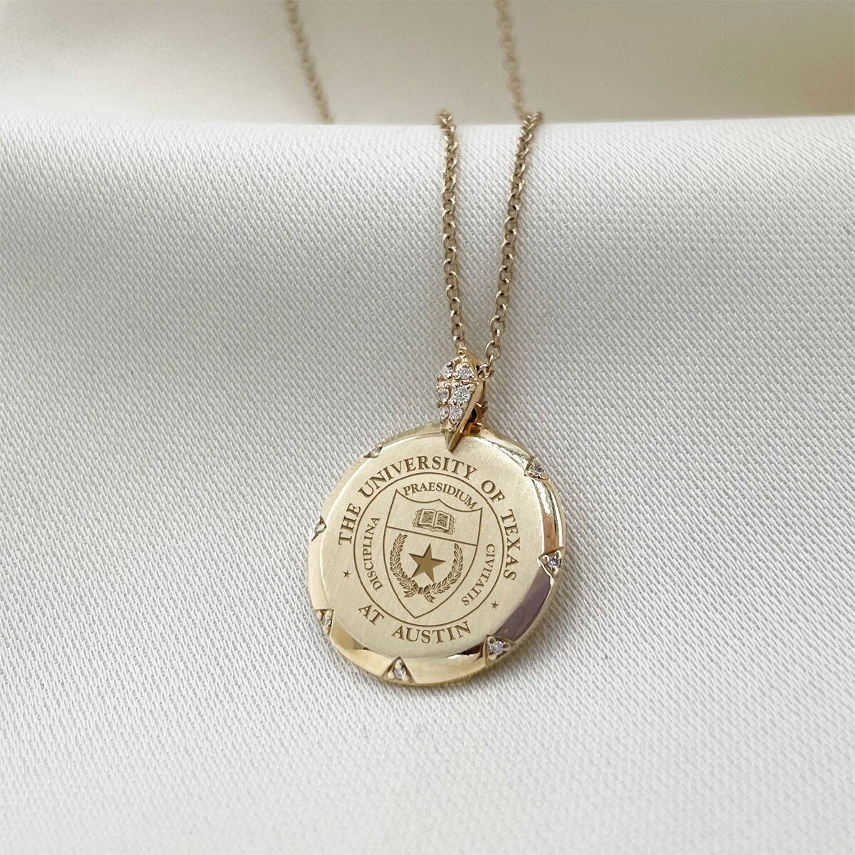 University of Texas Seal 7-Point Diamond Necklace