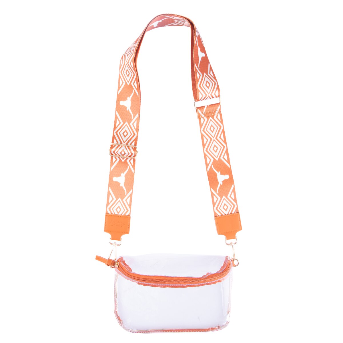 Texas Longhorns Lexi Clear Purse with Pattern Shoulder Strap