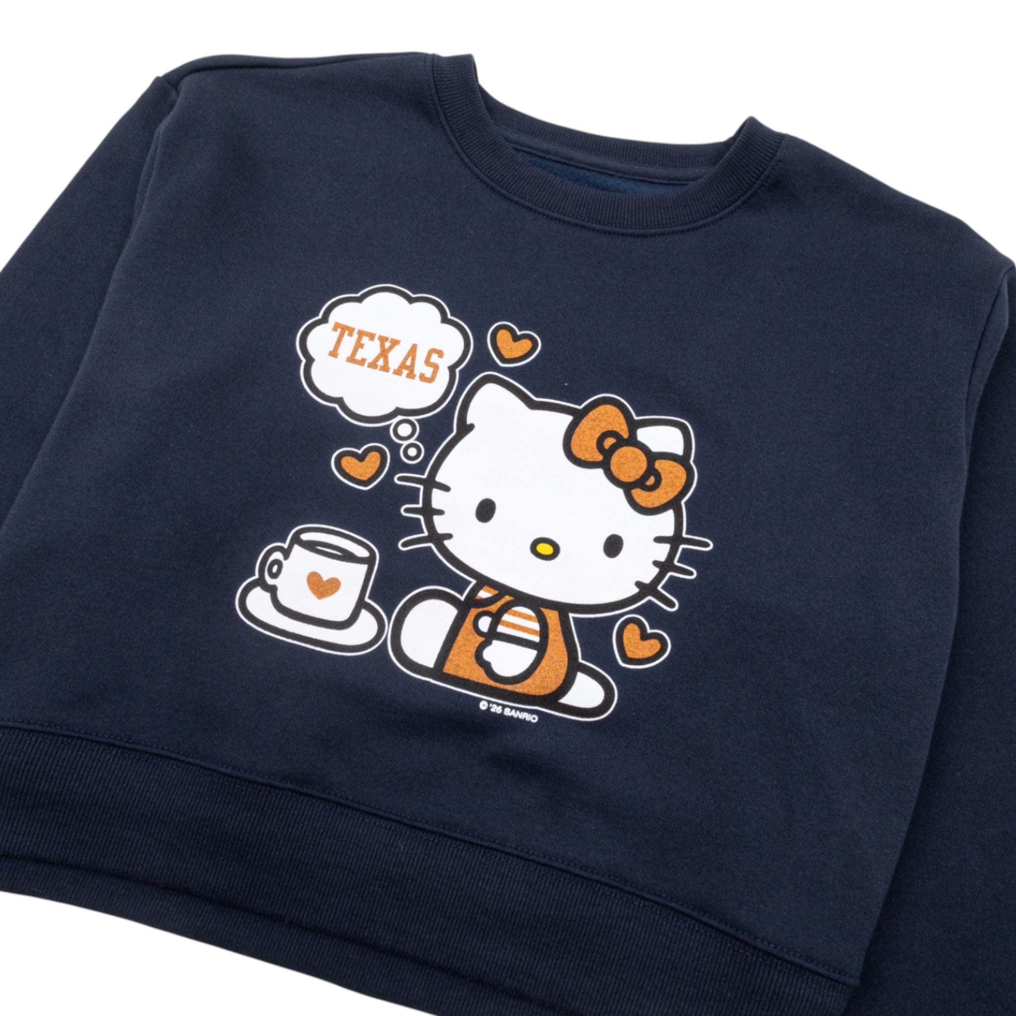 Texas Longhorns Free Refills Hello Kitty Crop Sweatshirt