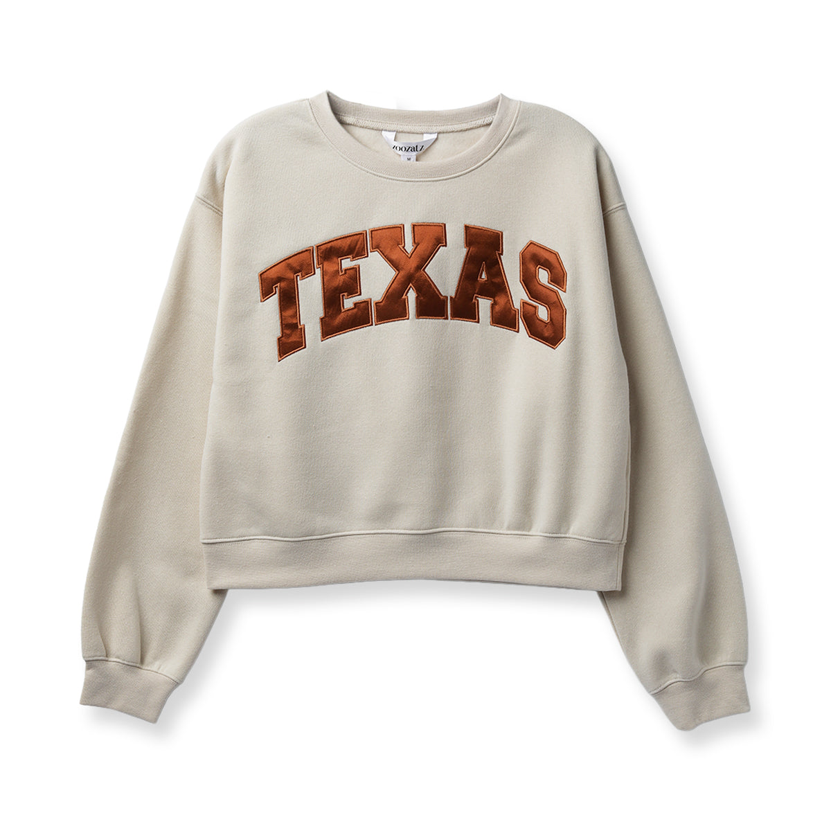 ZooZatZ Texas Longhorns Satin Applique Crew Sweatshirt