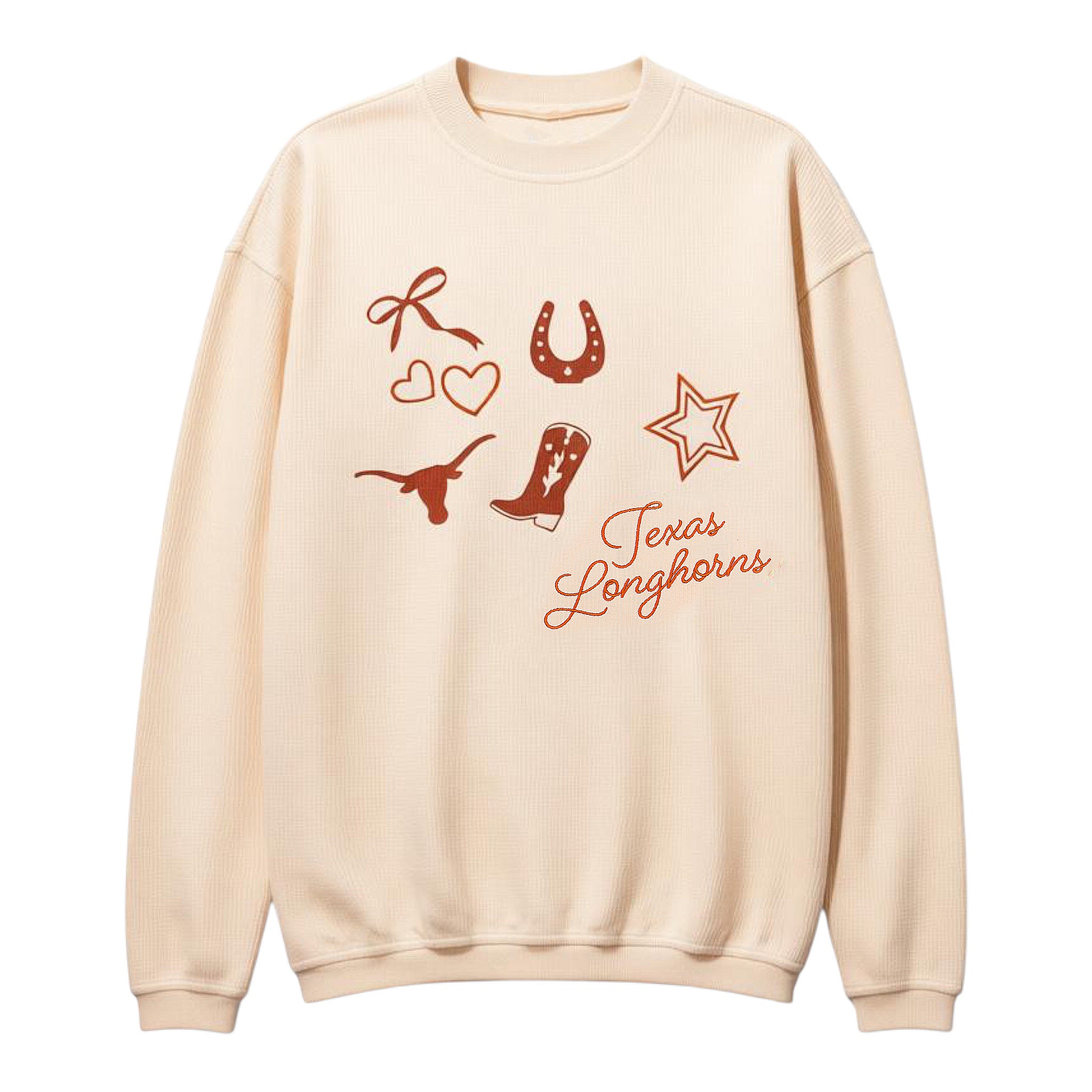 Chicka D Texas Longhorns Western Icons Ribbed Crew