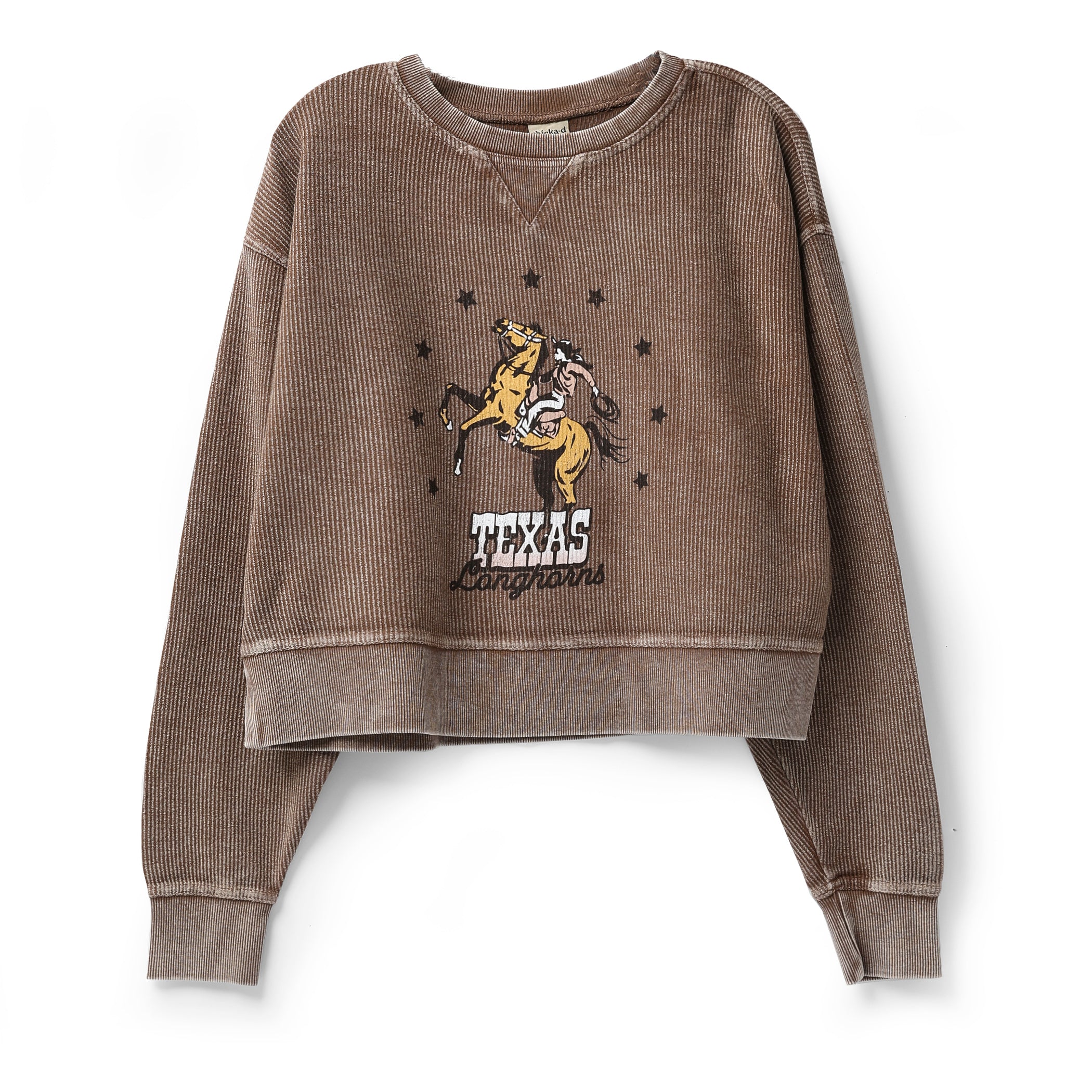 Chicka-D Texas Longhorns Rope Cowboy Corded Boxy Pullover