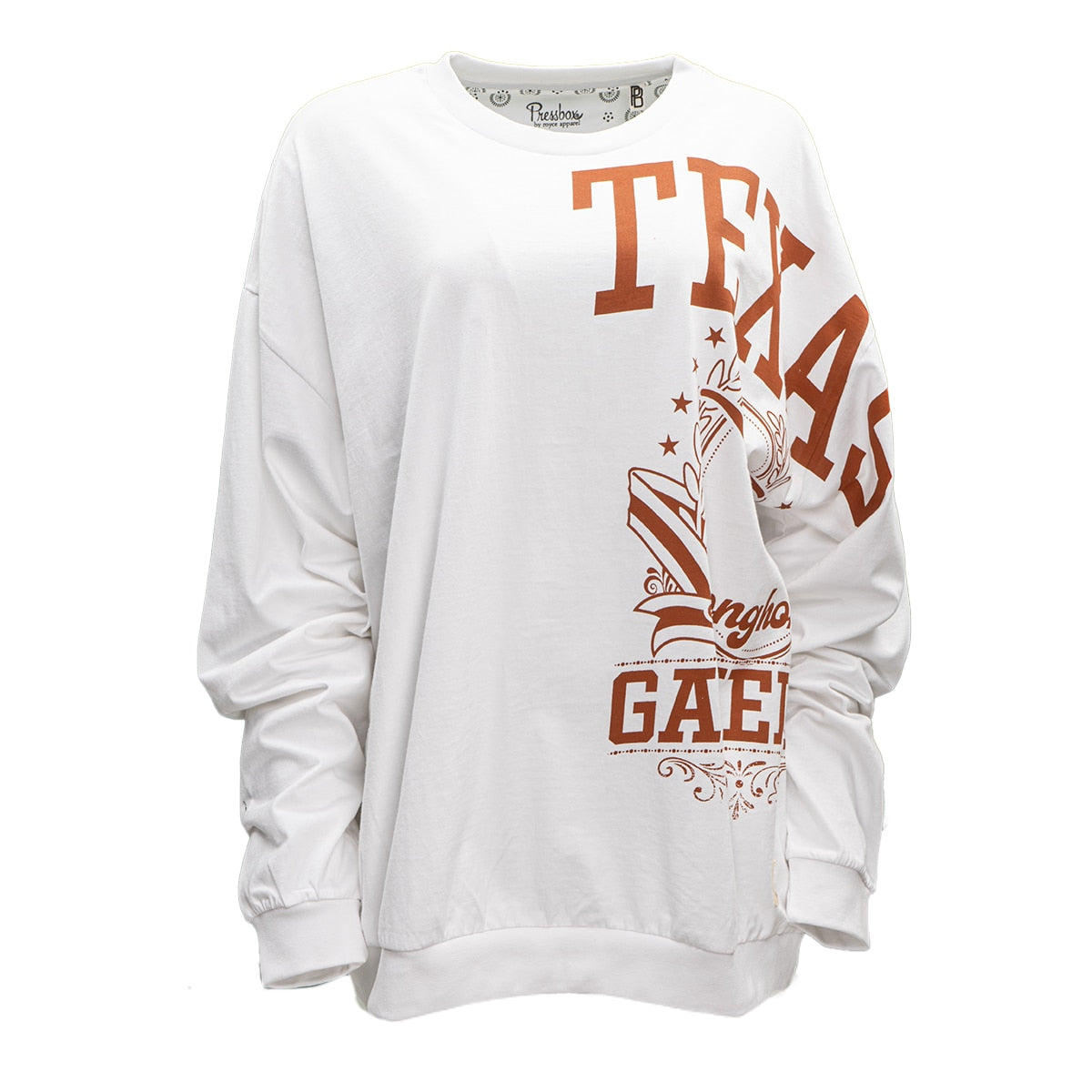 Pressbox Texas Longhorns Gabby Heavy Jersey Top