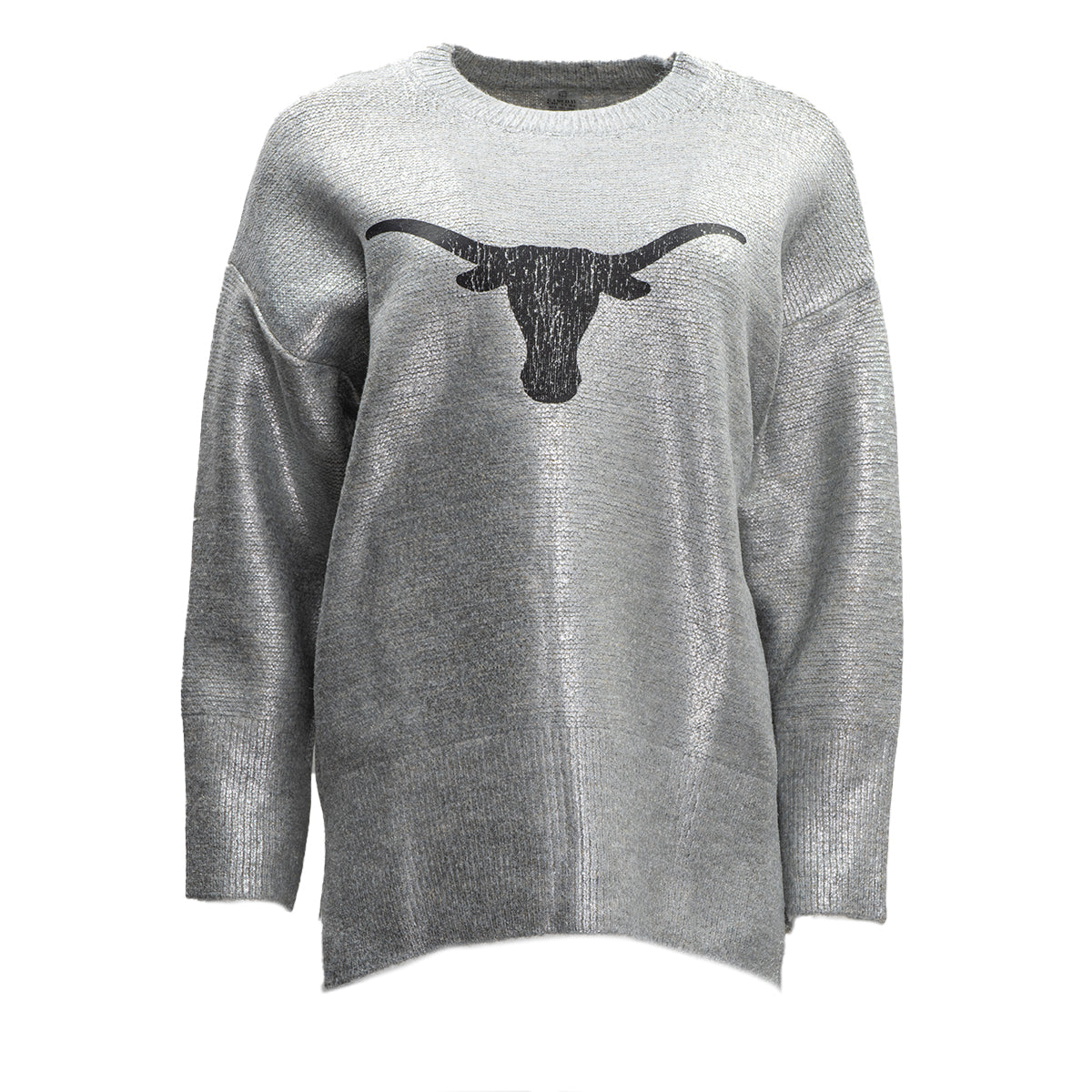 Texas Longhorns Shine Down Oversized Metallic Loose Knit Sweater
