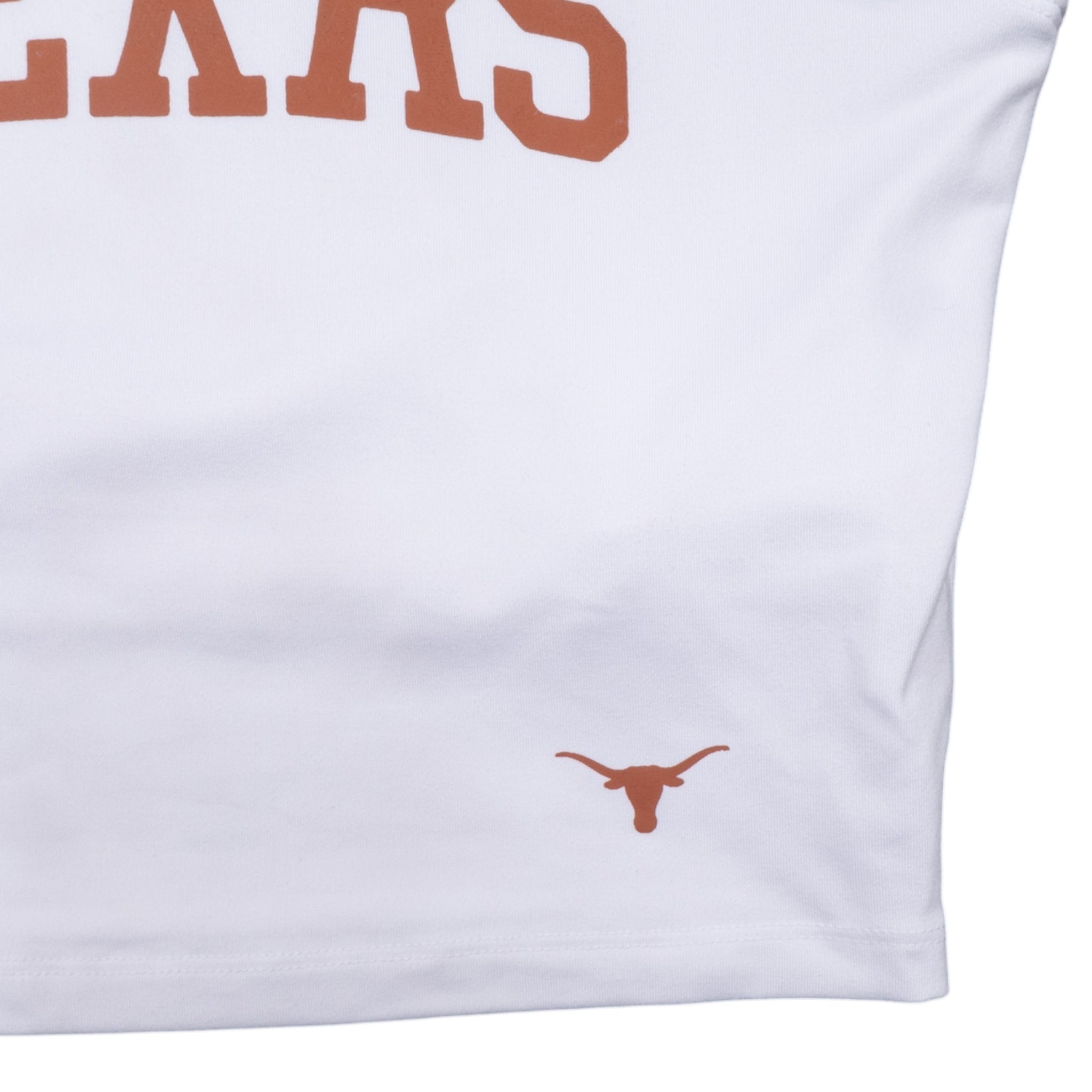 ZooZatZ Texas Longhorns Western Athletic Crop Top White