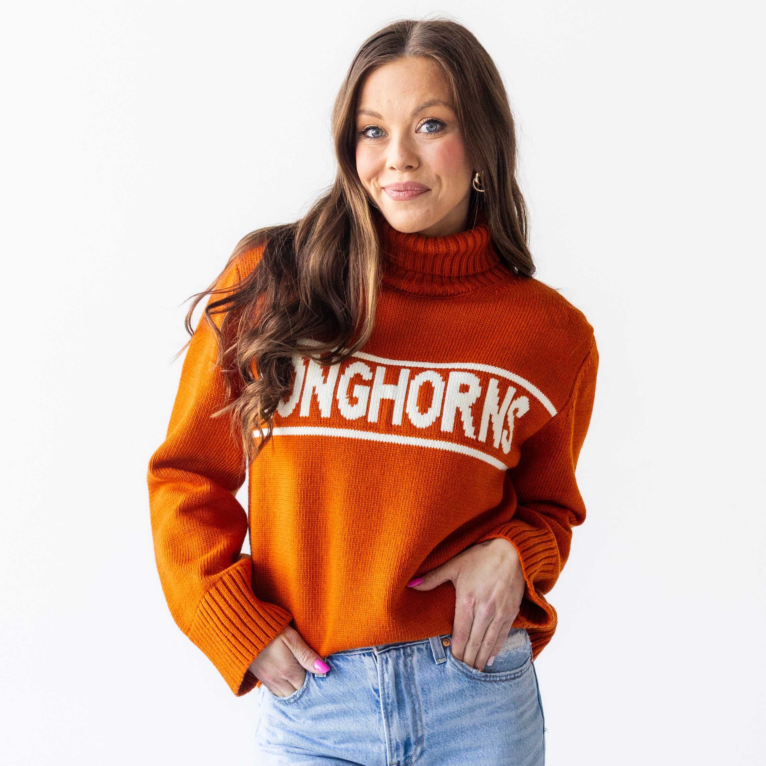 Texas Longhorns Railway Rolled Turtleneck Sweater