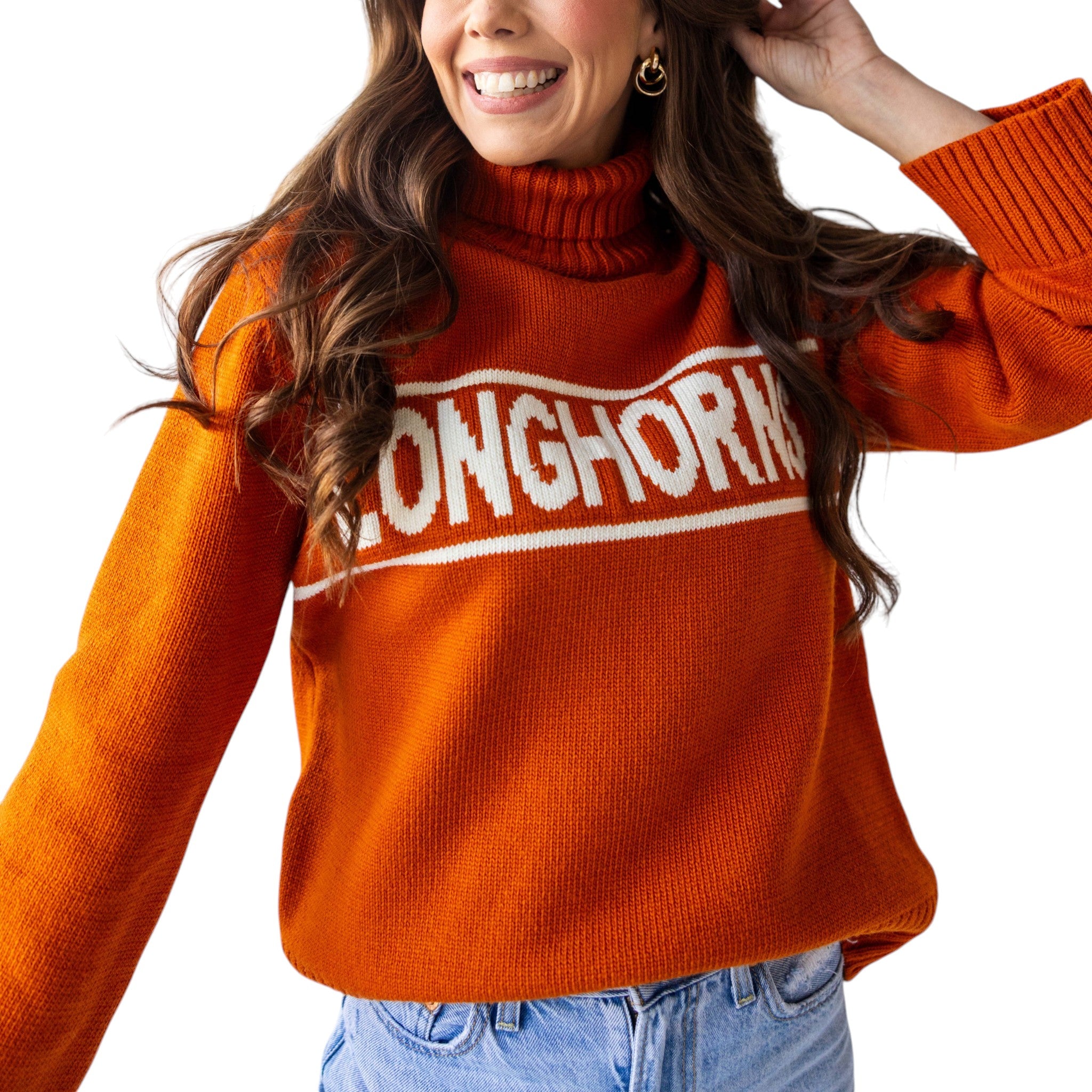 Texas Longhorns Railway Rolled Turtleneck Sweater