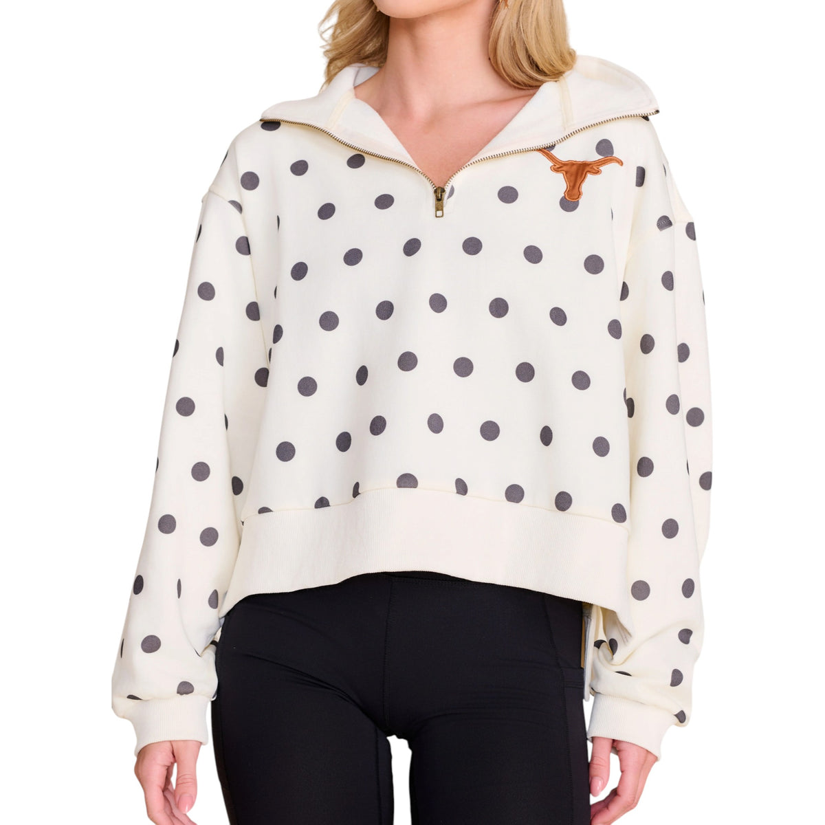 Stewart Simmons Texas Longhorns Recruit Polka Dot Quarter Zip Pullover