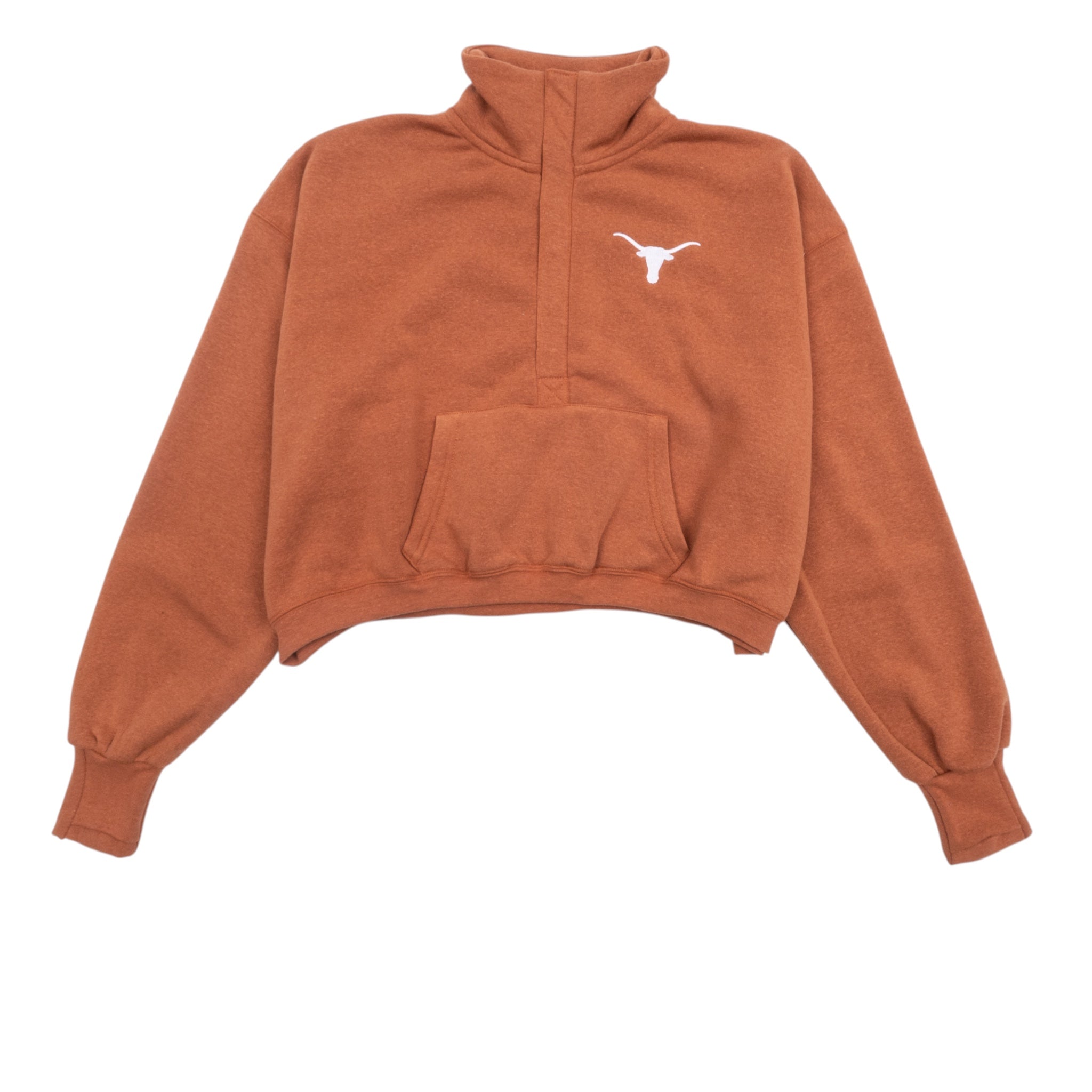 ZooZatZ Texas Longhorns Half Snap Fleece Burnt Orange