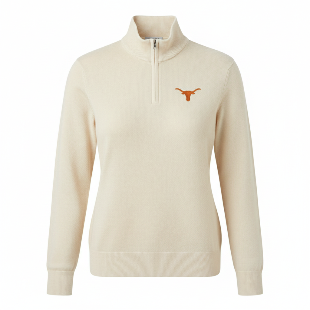 Forty Acres Texas Longhorns Chitown Merino Half Zip